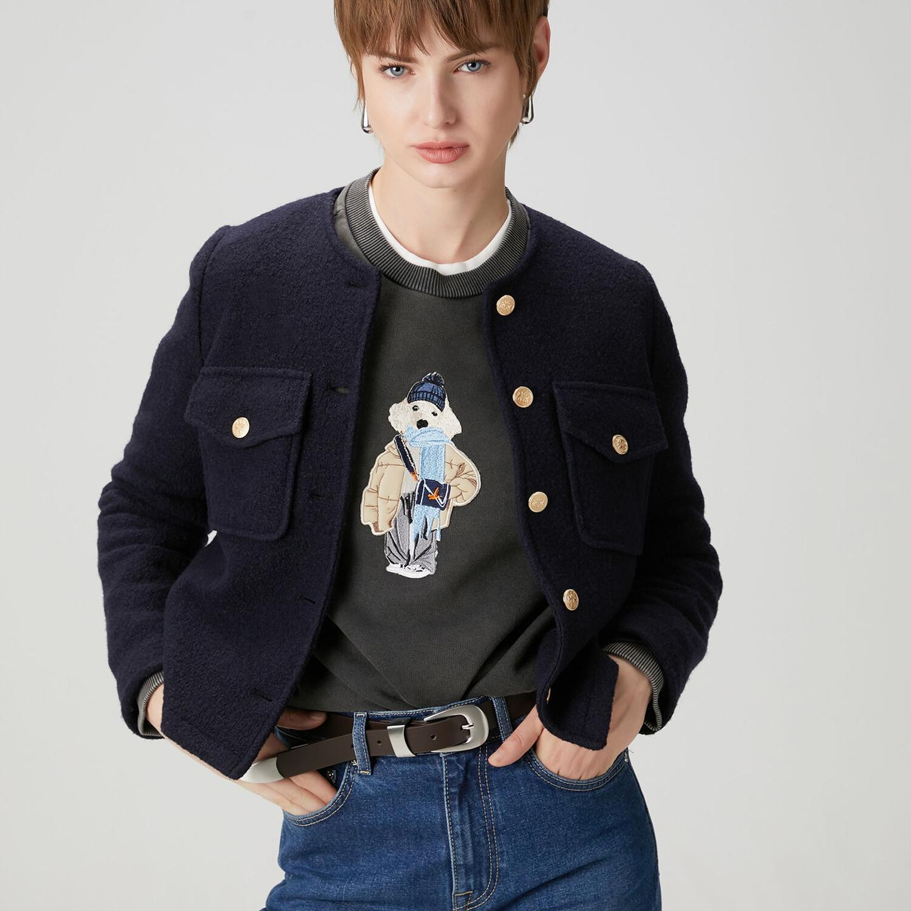 Beymen Club Kadın Lacivert Yün Ceket