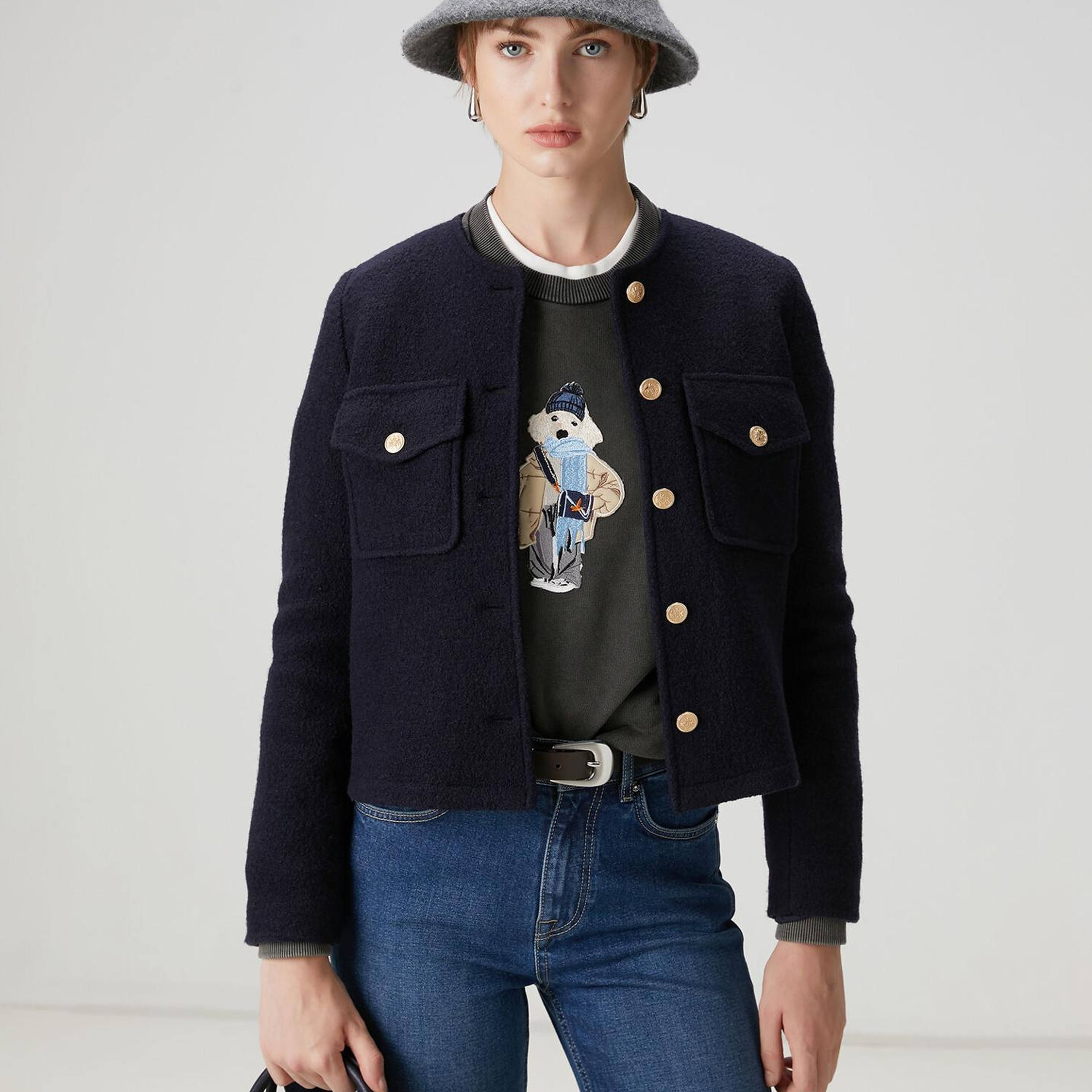 Beymen Club Kadın Lacivert Yün Ceket