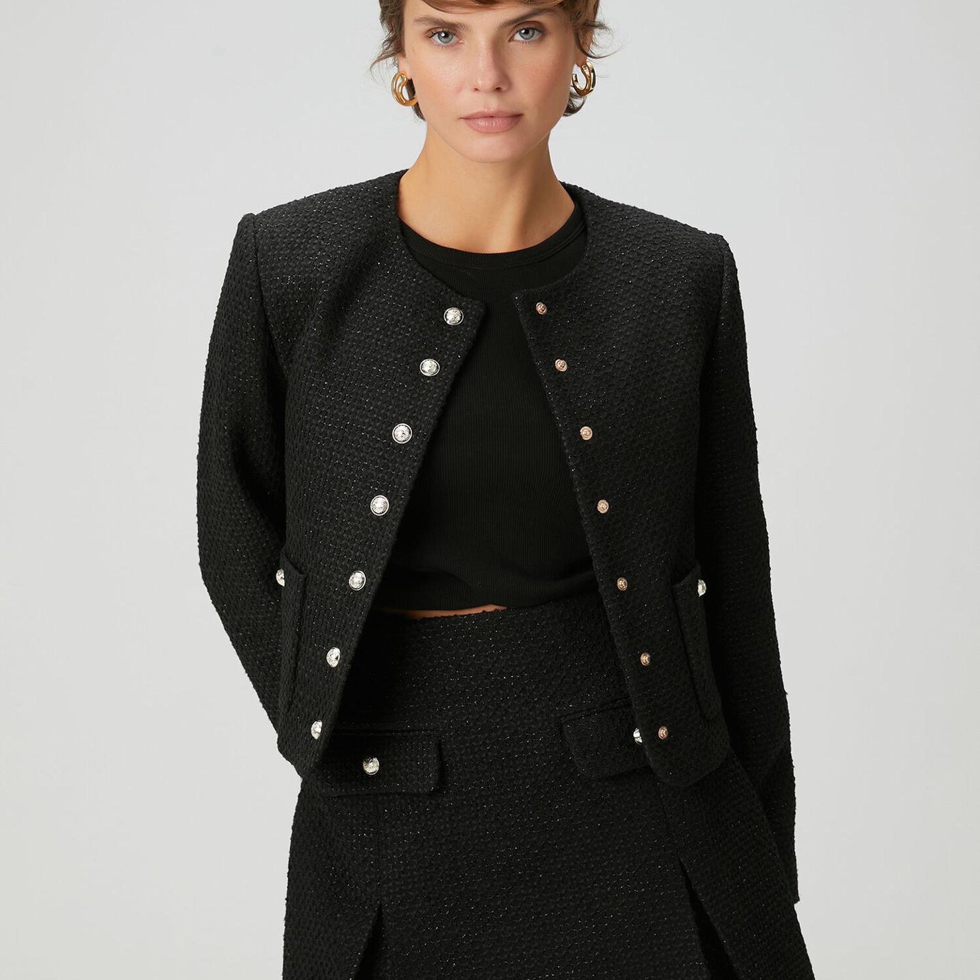 Beymen Club Kadın Siyah Tweed Ceket