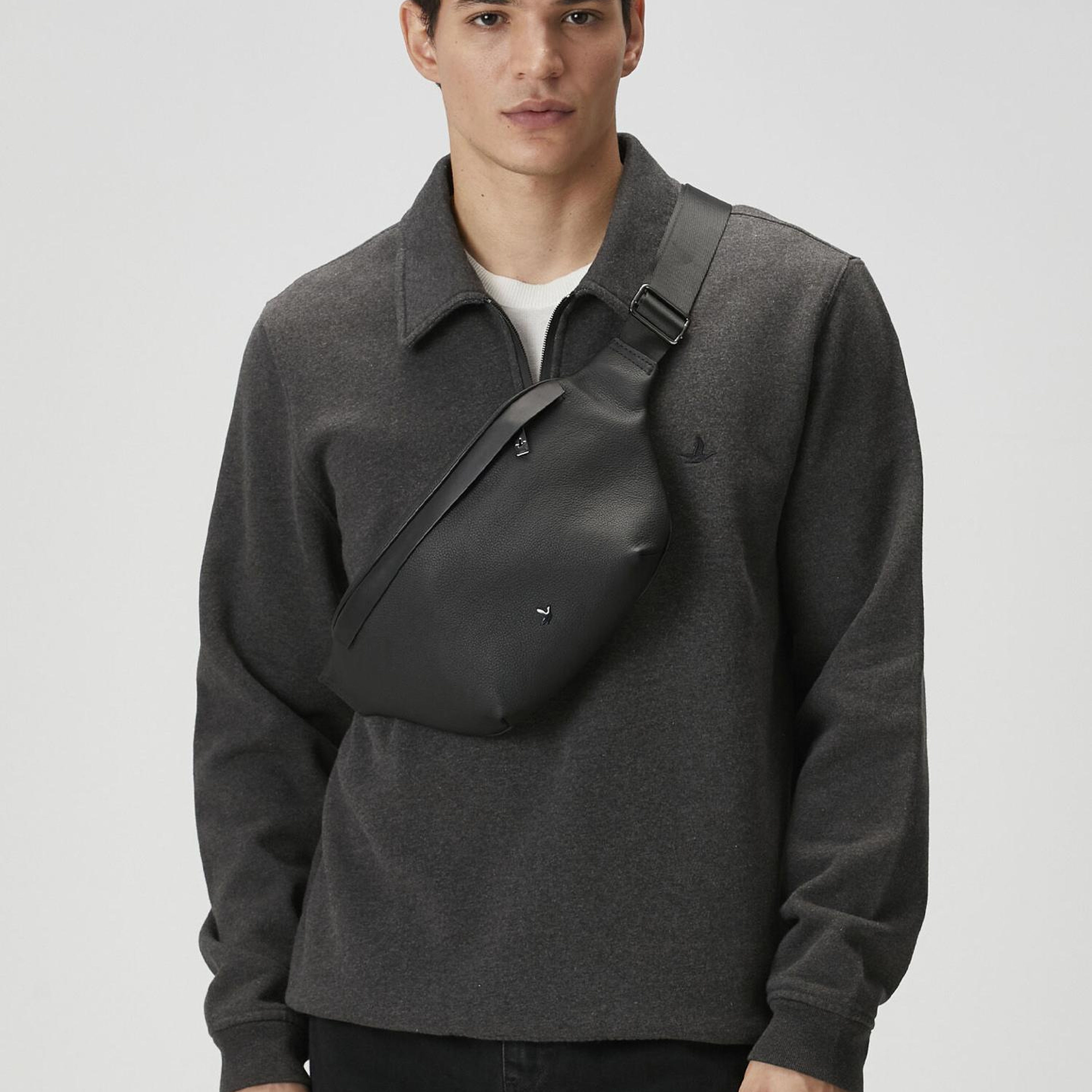 Beymen Club Erkek Siyah Deri Bel Çantası