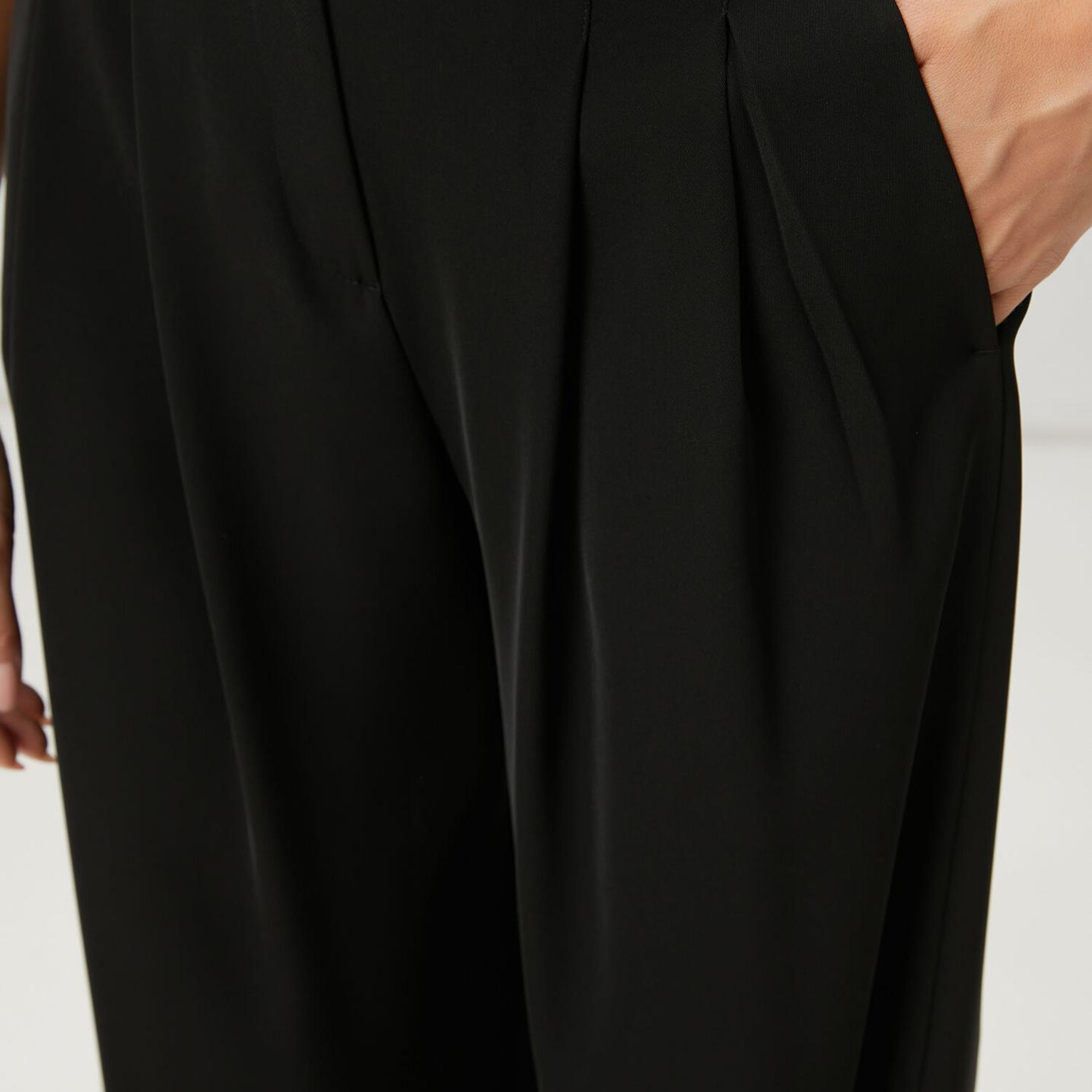 Beymen Club Kadın Siyah Çift Pileli Palazzo Pantolon