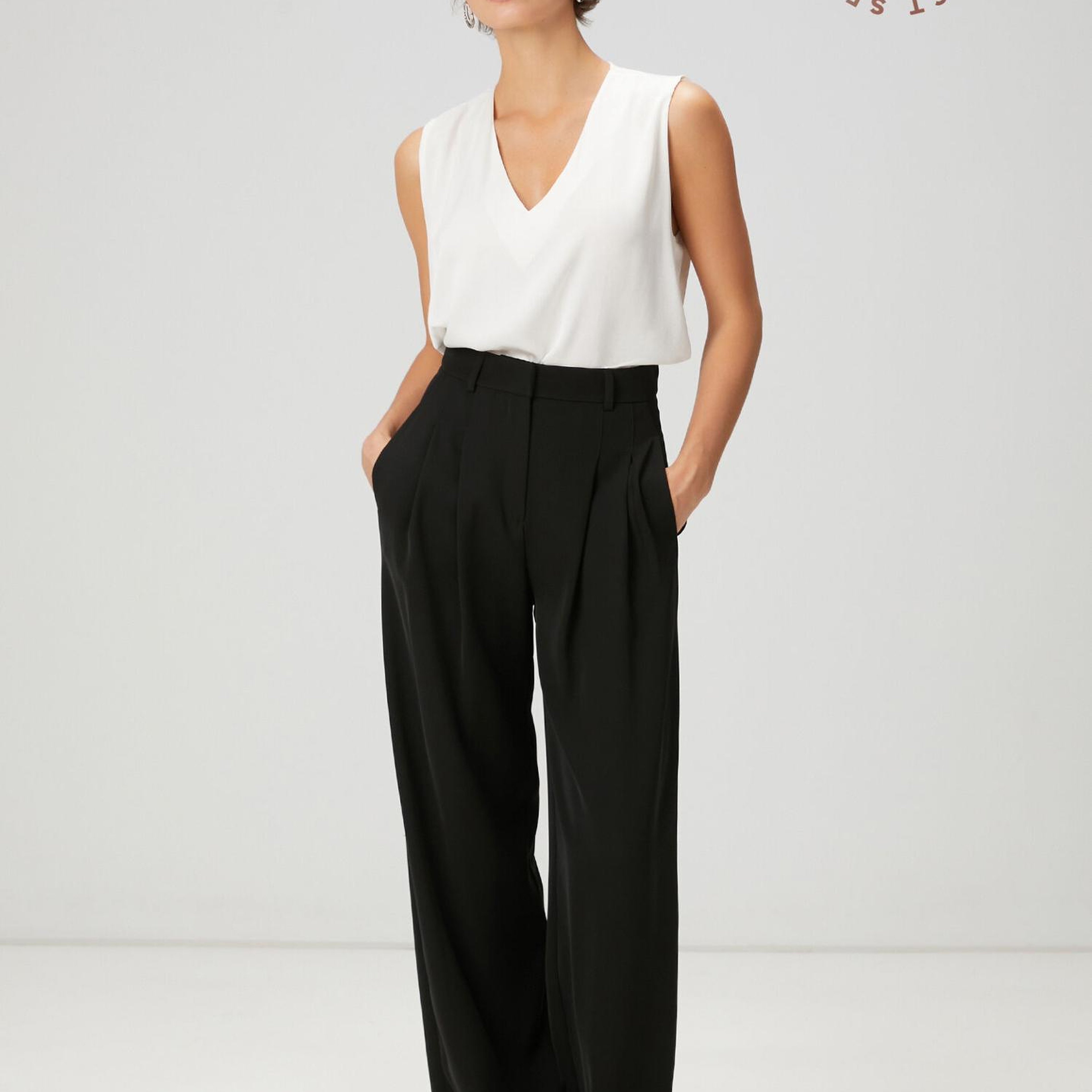 Beymen Club Kadın Siyah Çift Pileli Palazzo Pantolon