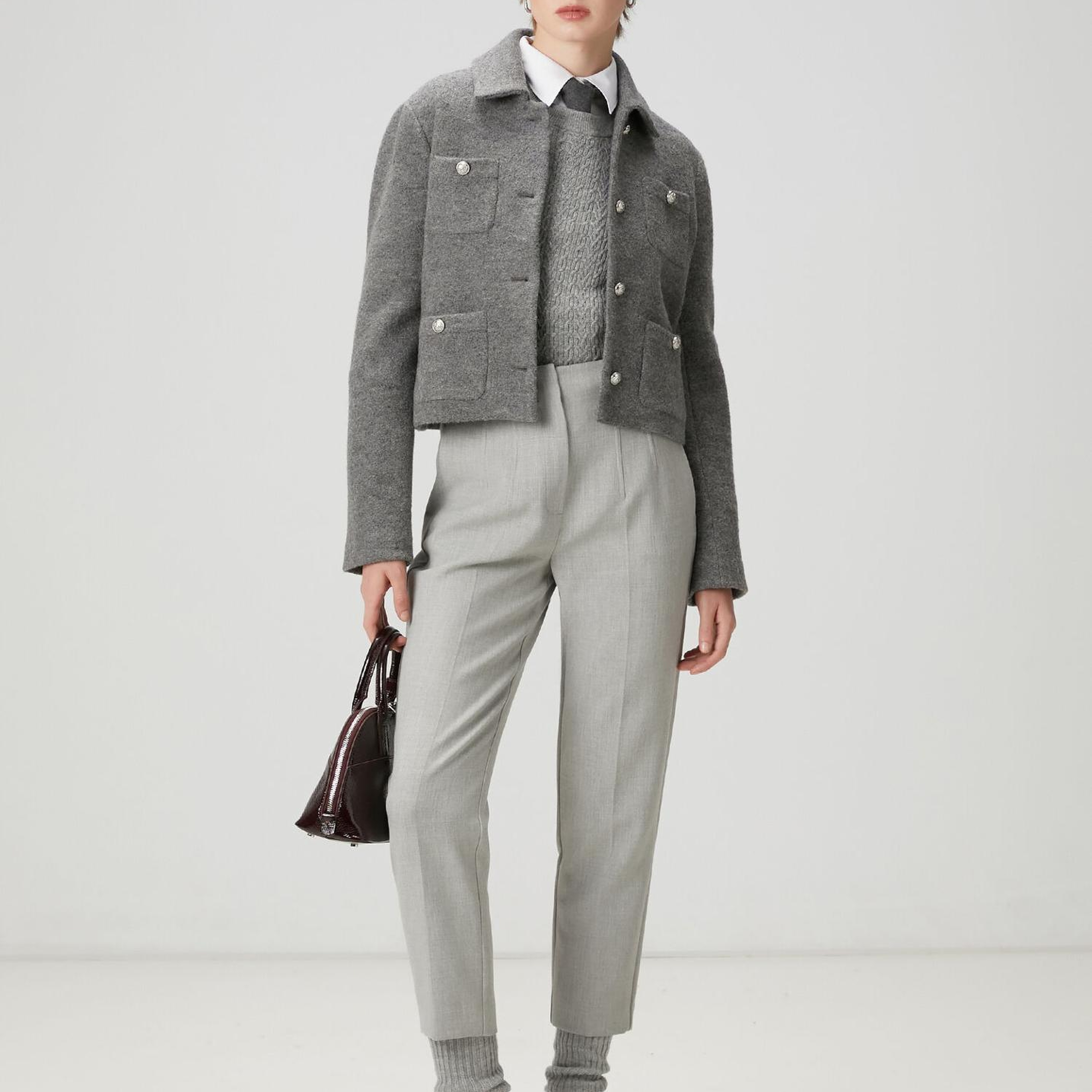 Beymen Club Kadın Gri Slim Cigarette Pantolon