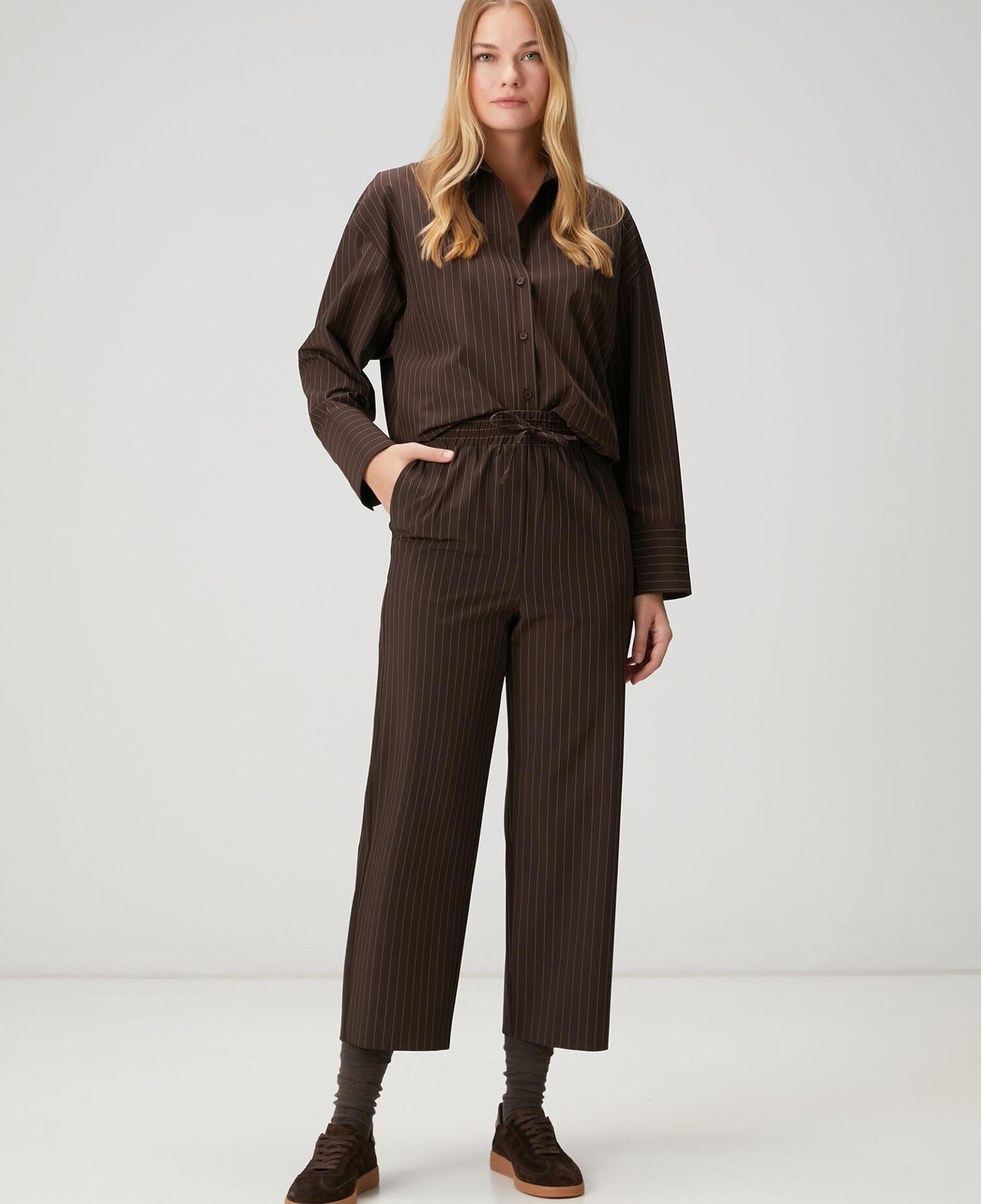 Beymen Club Kadın Kahverengi Çizgili Pantolon