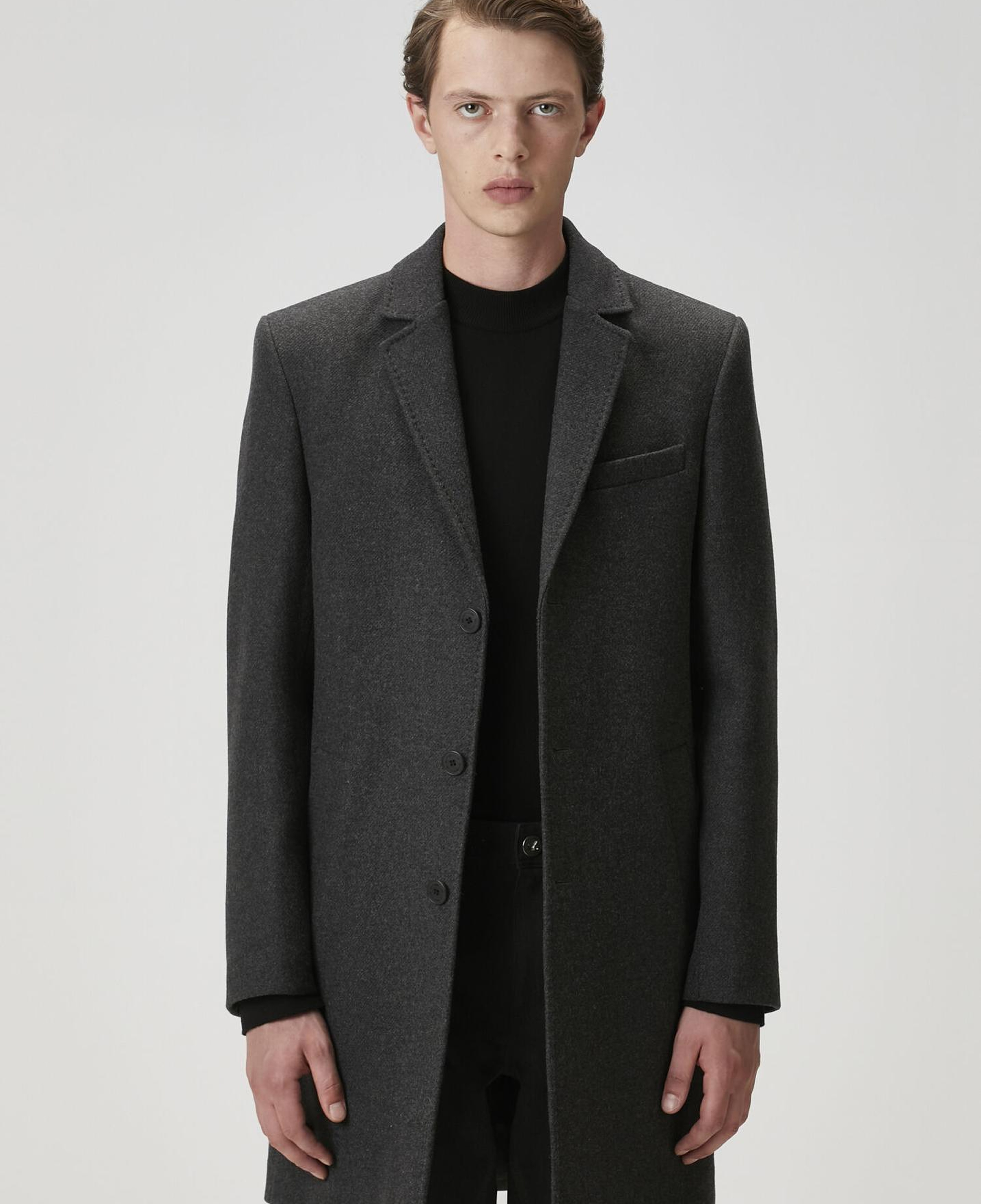 Beymen Club Erkek Antrasit İtalyan Yün Kaşe Palto