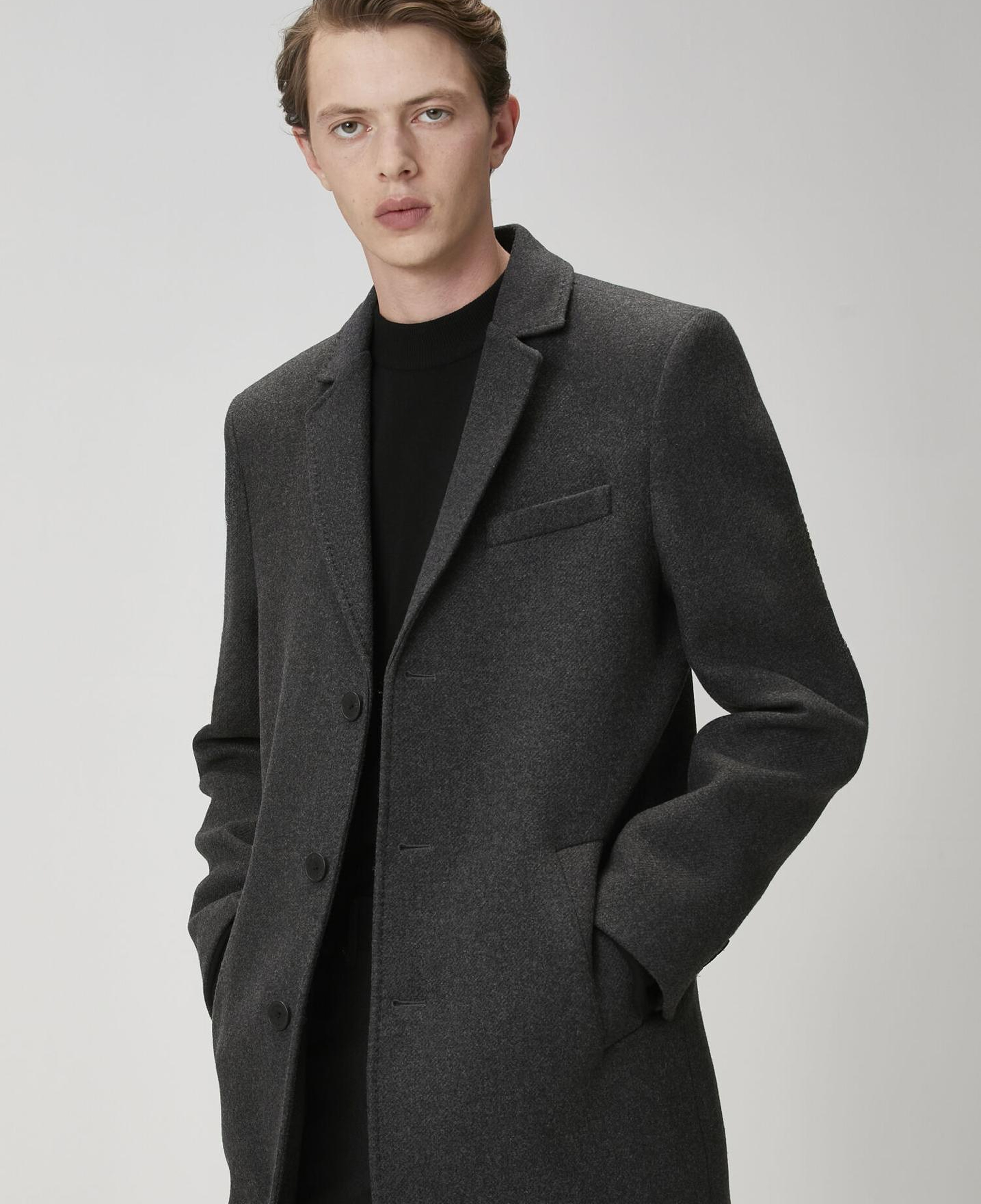 Beymen Club Erkek Antrasit İtalyan Yün Kaşe Palto