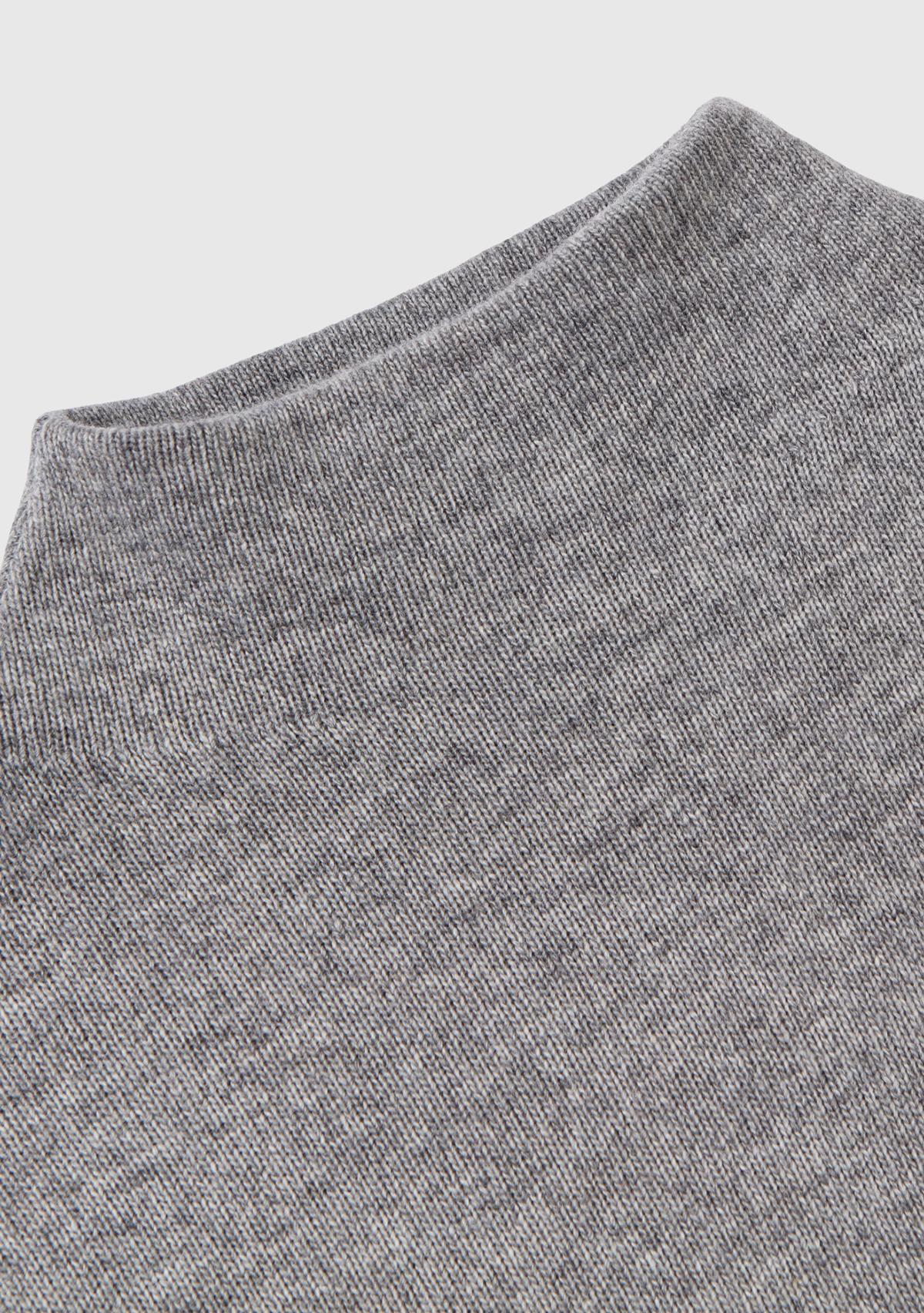 Kadın Gri Kaşmir Karışımlı Dik Yaka Elbise