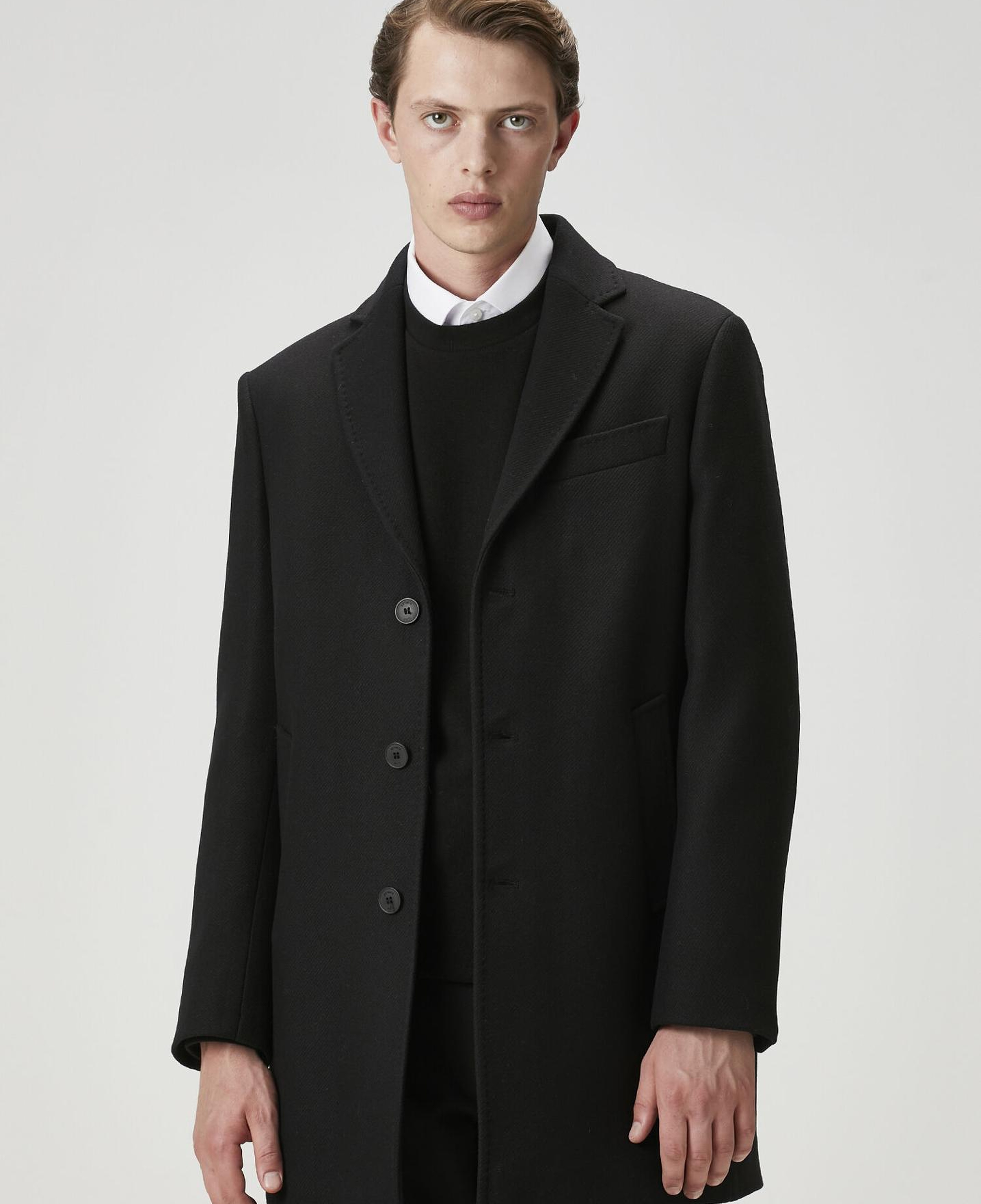 Beymen Club Erkek Siyah İtalyan Yün Kaşe Palto