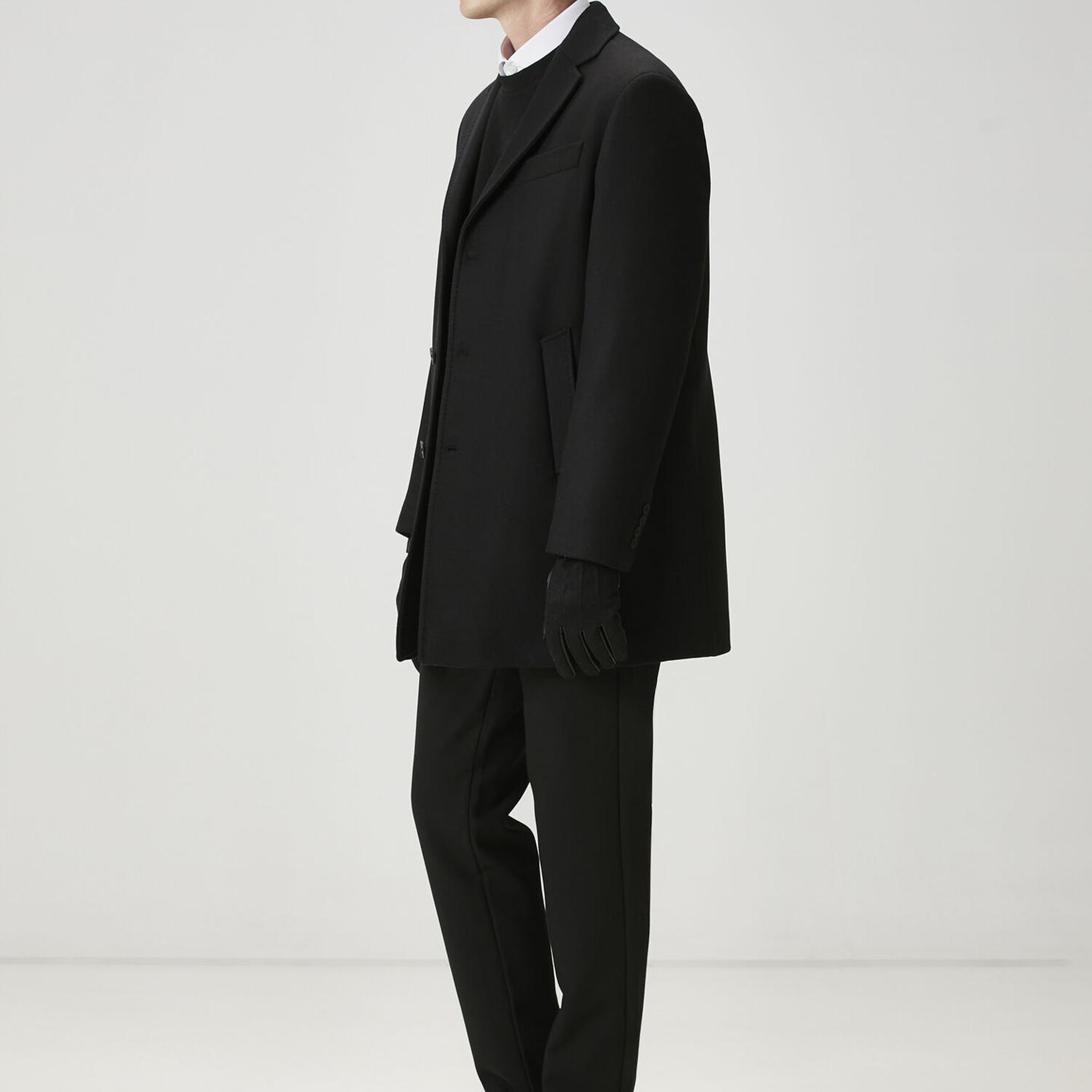 Beymen Club Erkek Siyah İtalyan Yün Kaşe Palto