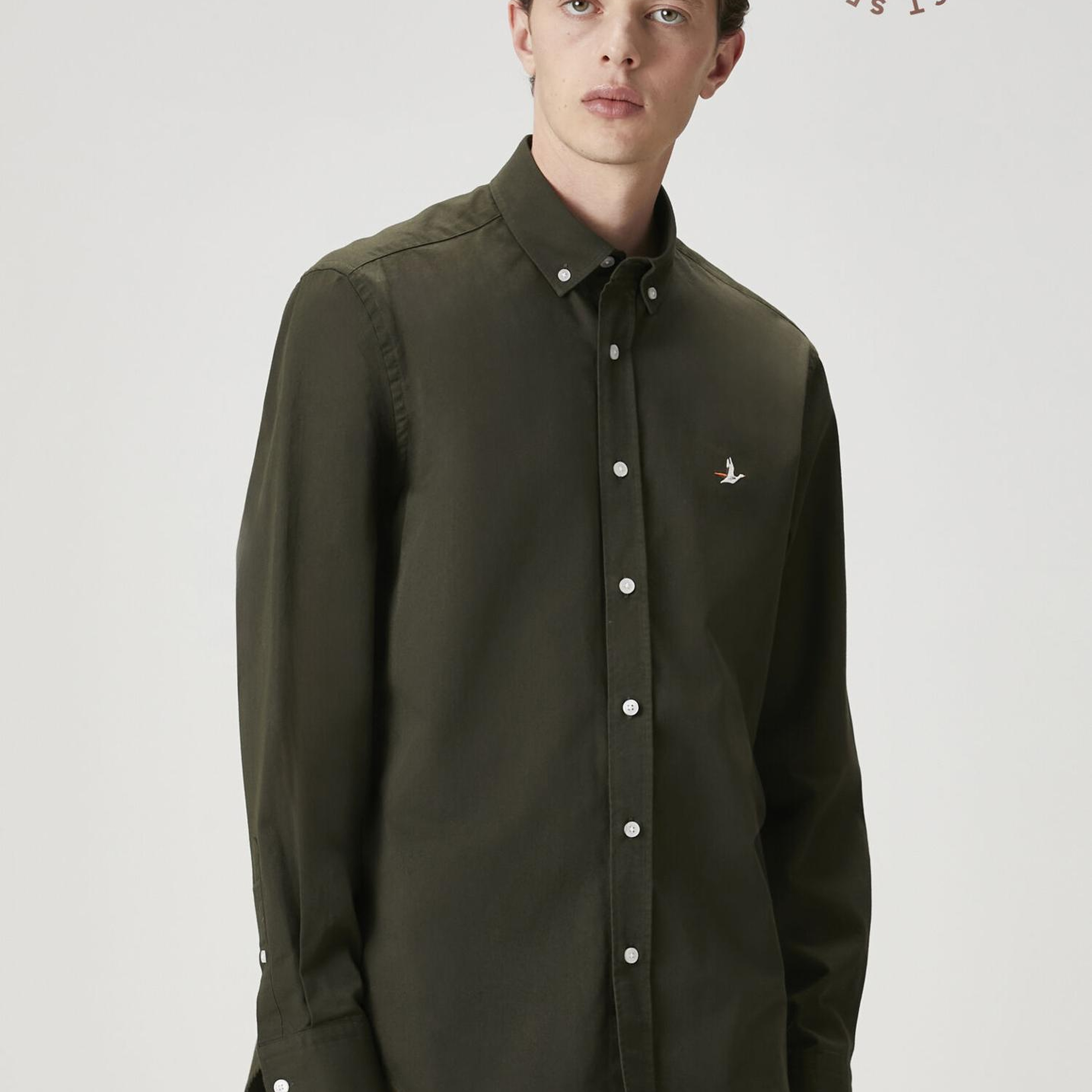 Beymen Club Erkek Comfort Fit Haki Gabardin Doku Gömlek