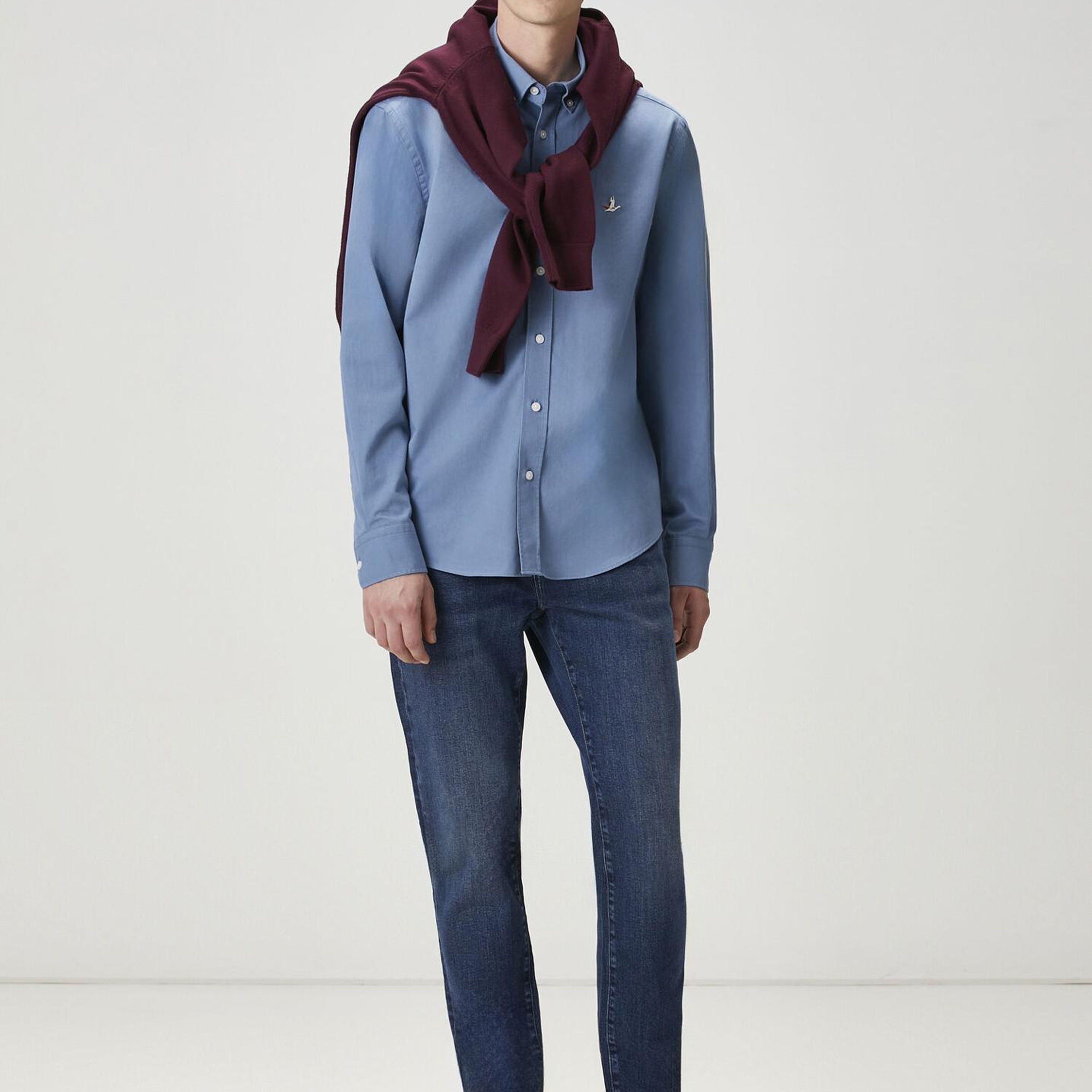 Beymen Club Erkek Comfort Fit Mavi Gabardin Doku Gömlek