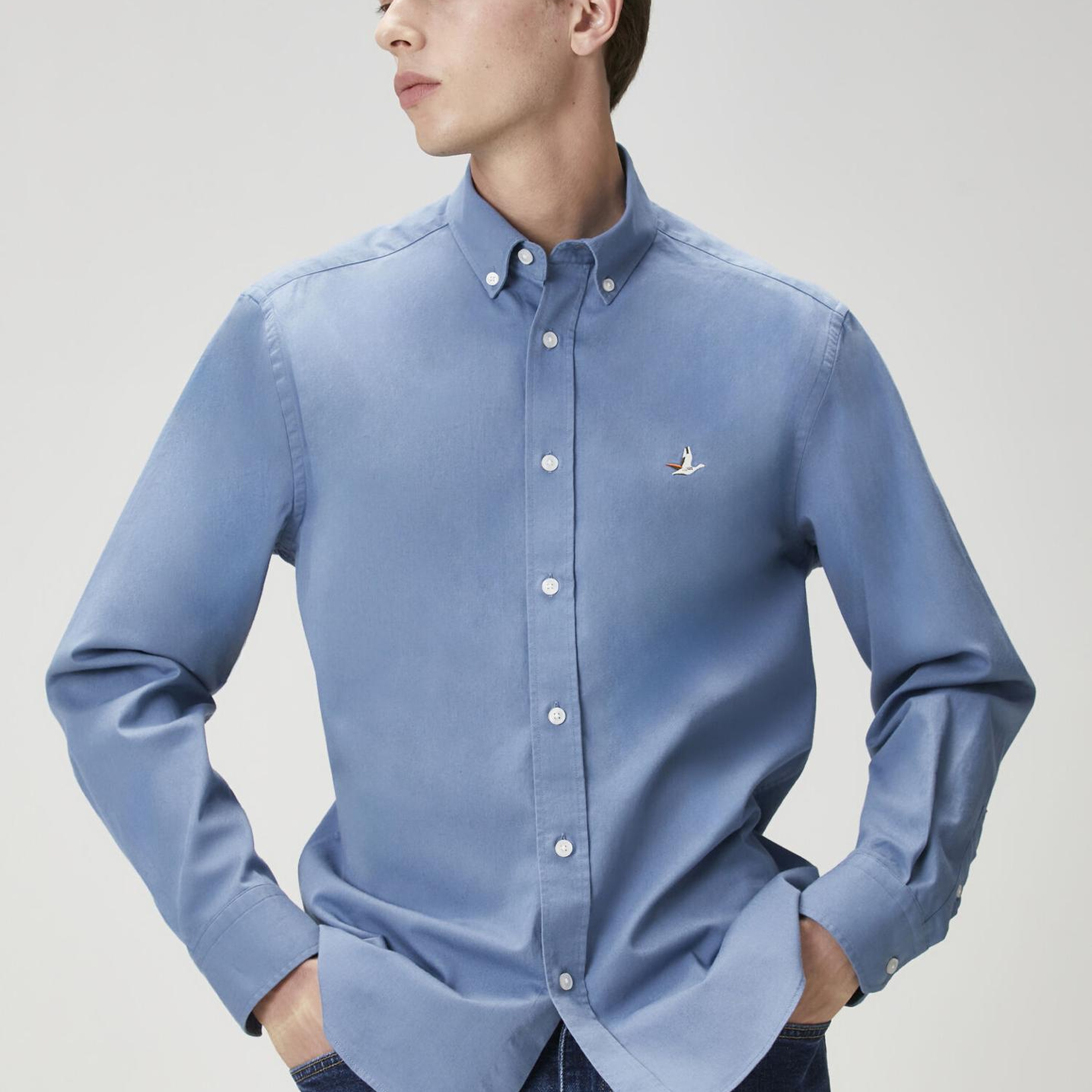 Beymen Club Erkek Comfort Fit Mavi Gabardin Doku Gömlek