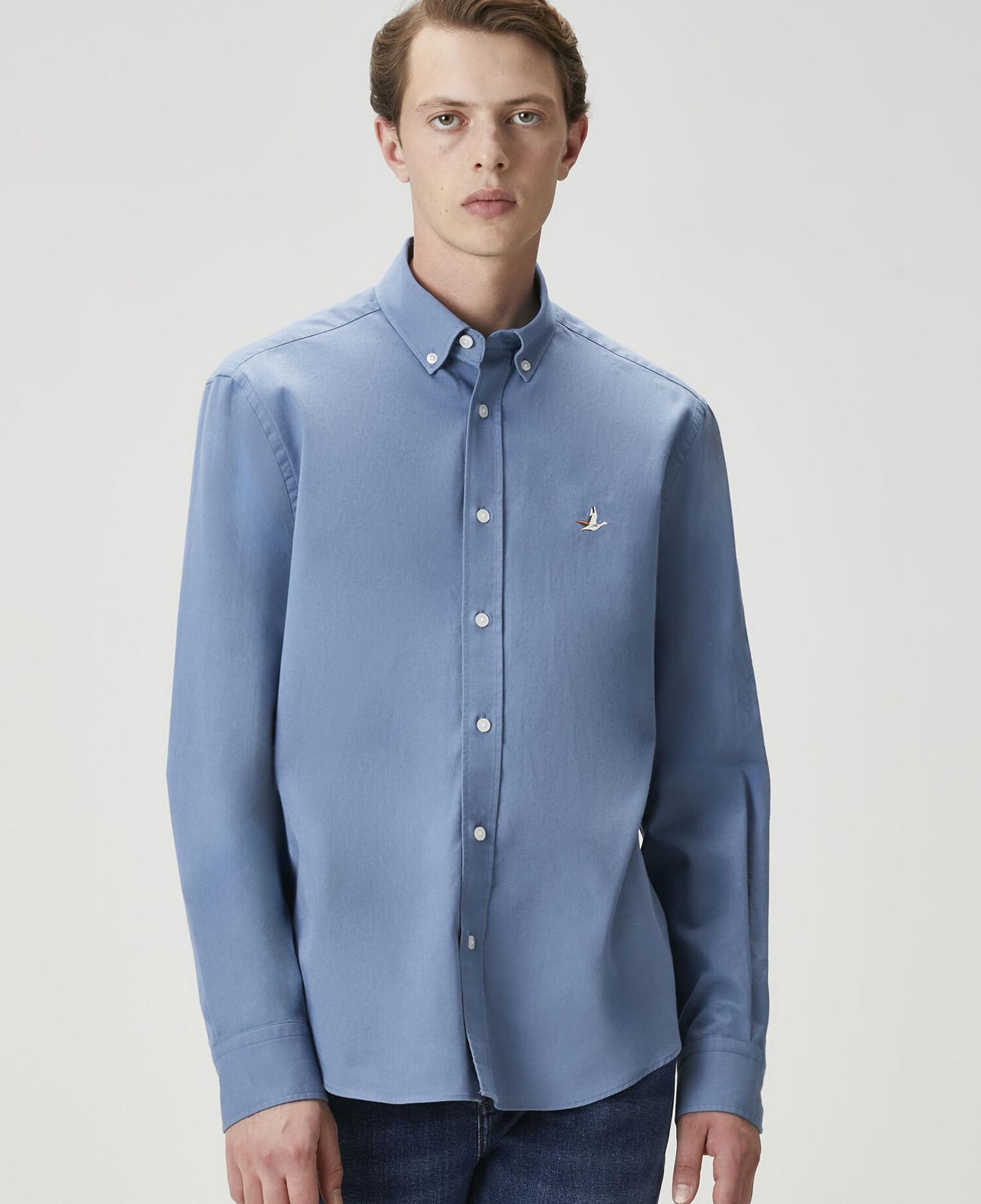 Beymen Club Erkek Comfort Fit Mavi Gabardin Doku Gömlek