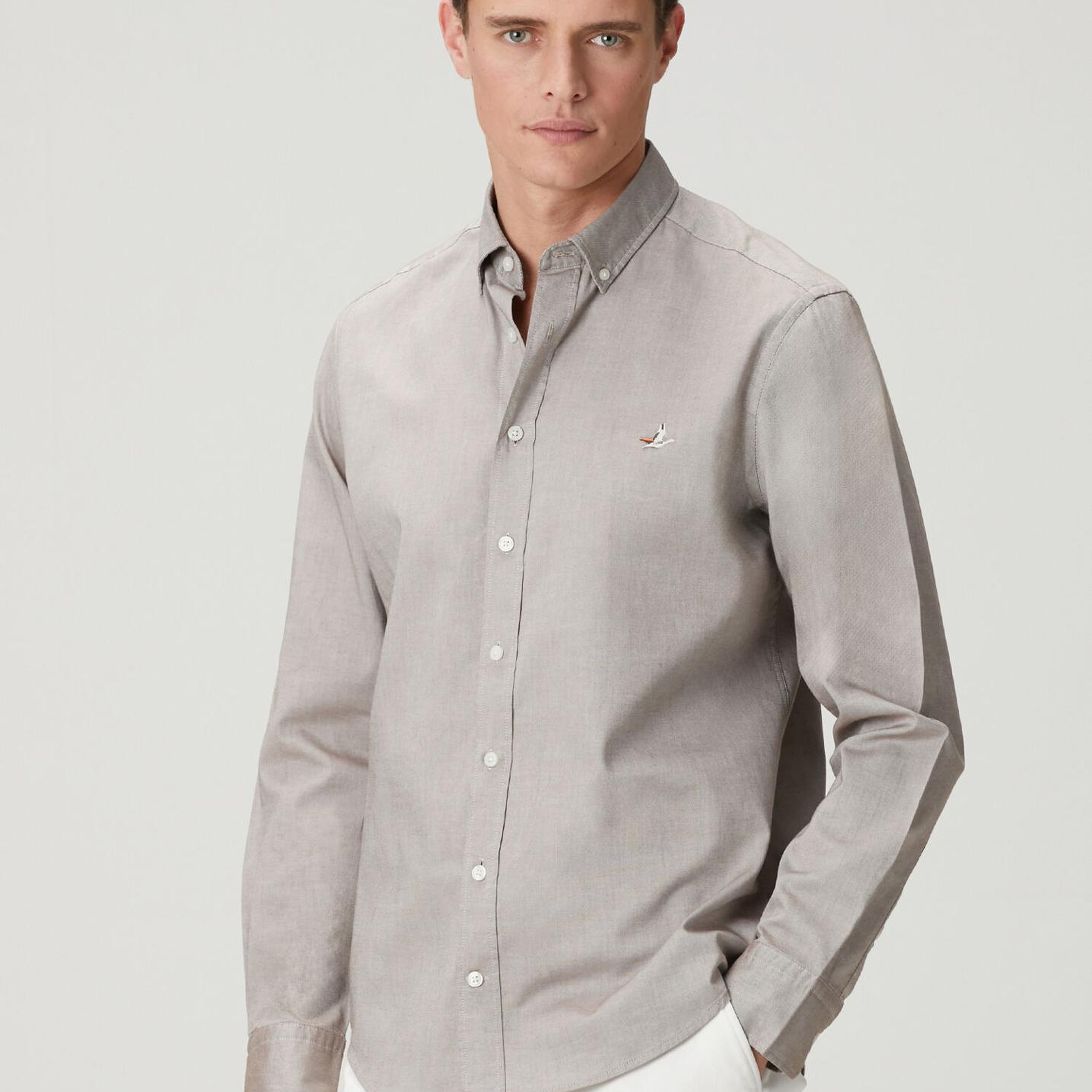 Beymen Club Erkek Comfort Fit Vizon Oxford Gömlek