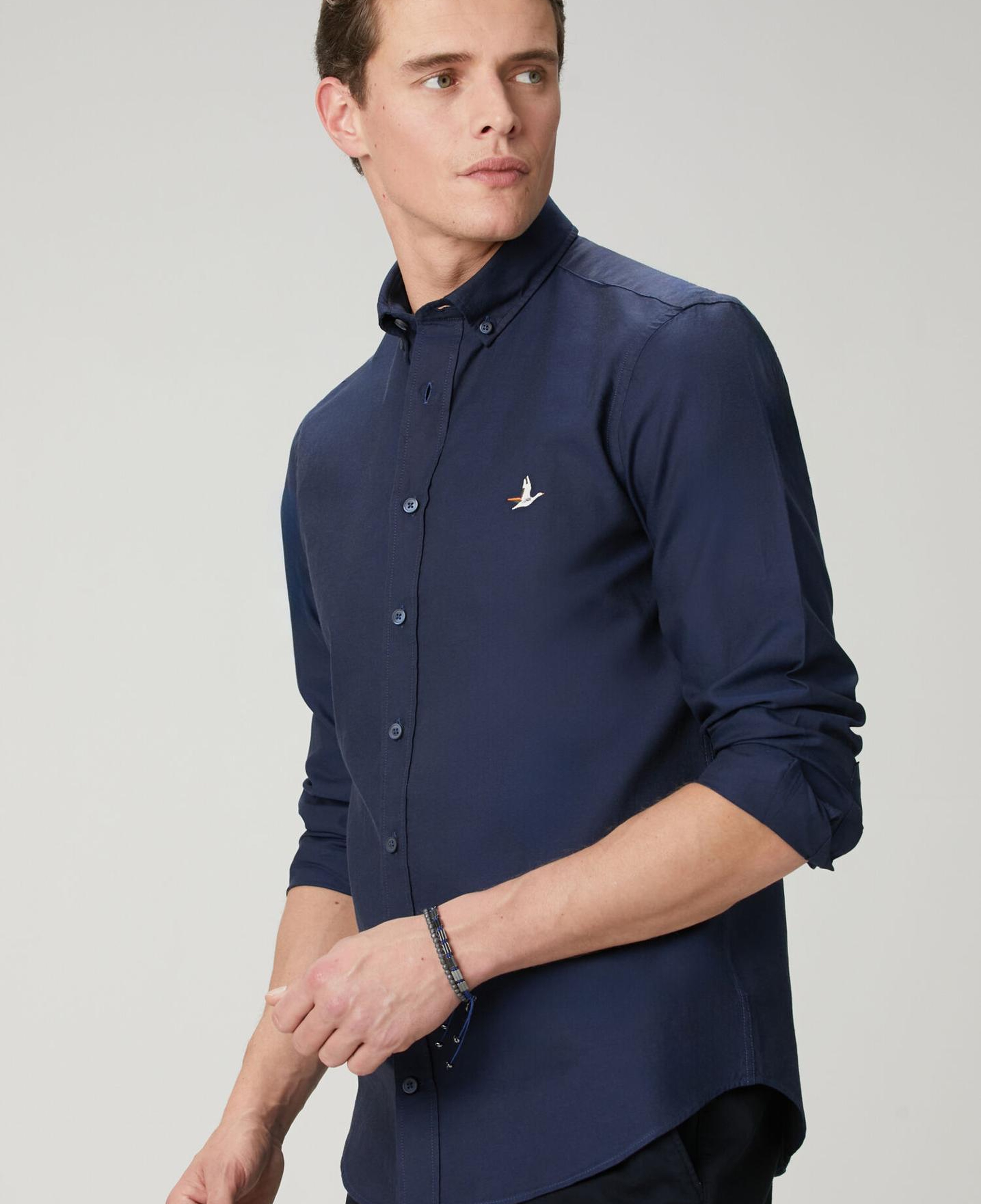 Beymen Club Erkek Slim Fit Lacivert Oxford Gömlek