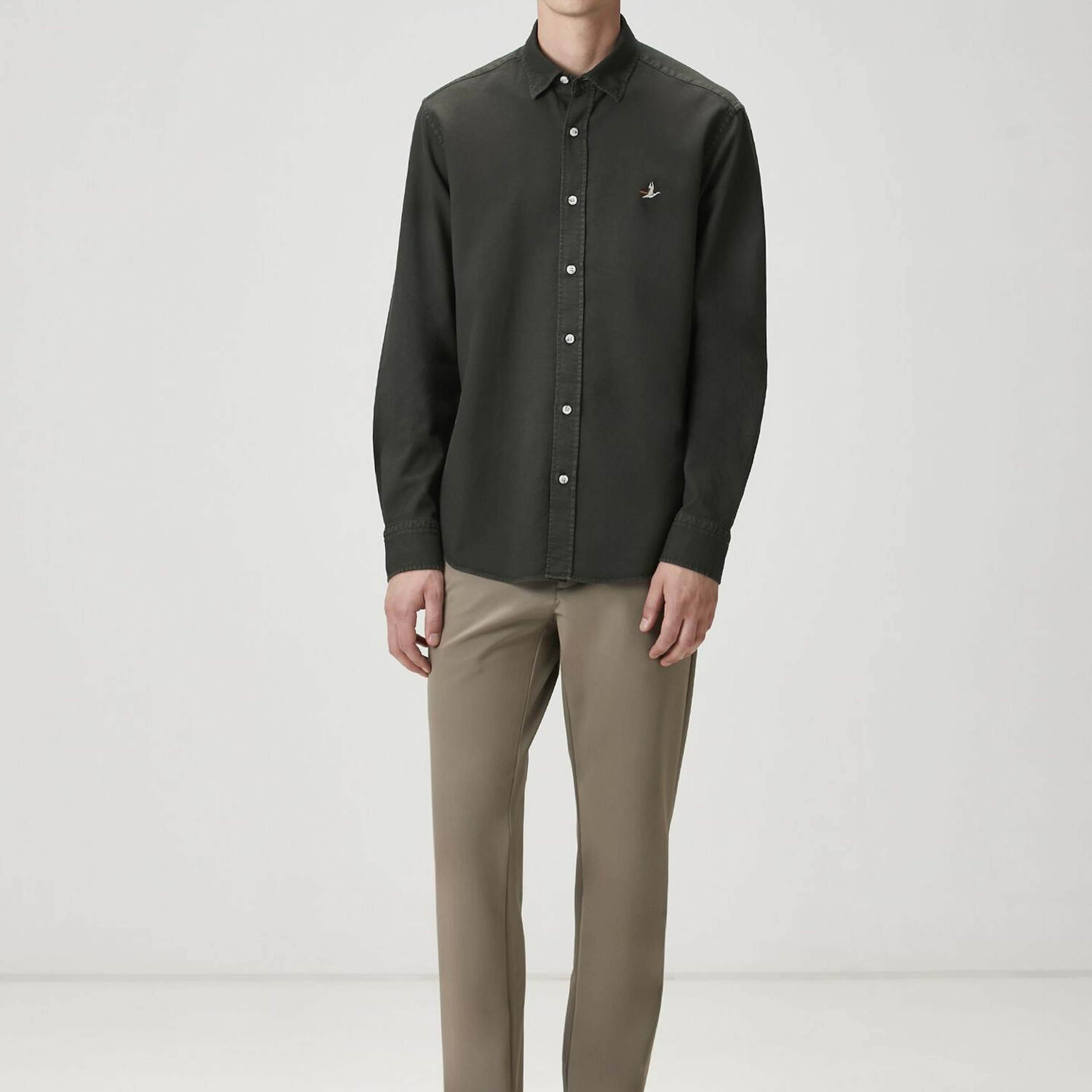 Beymen Club Erkek Comfort Fit Haki Dokulu Gömlek