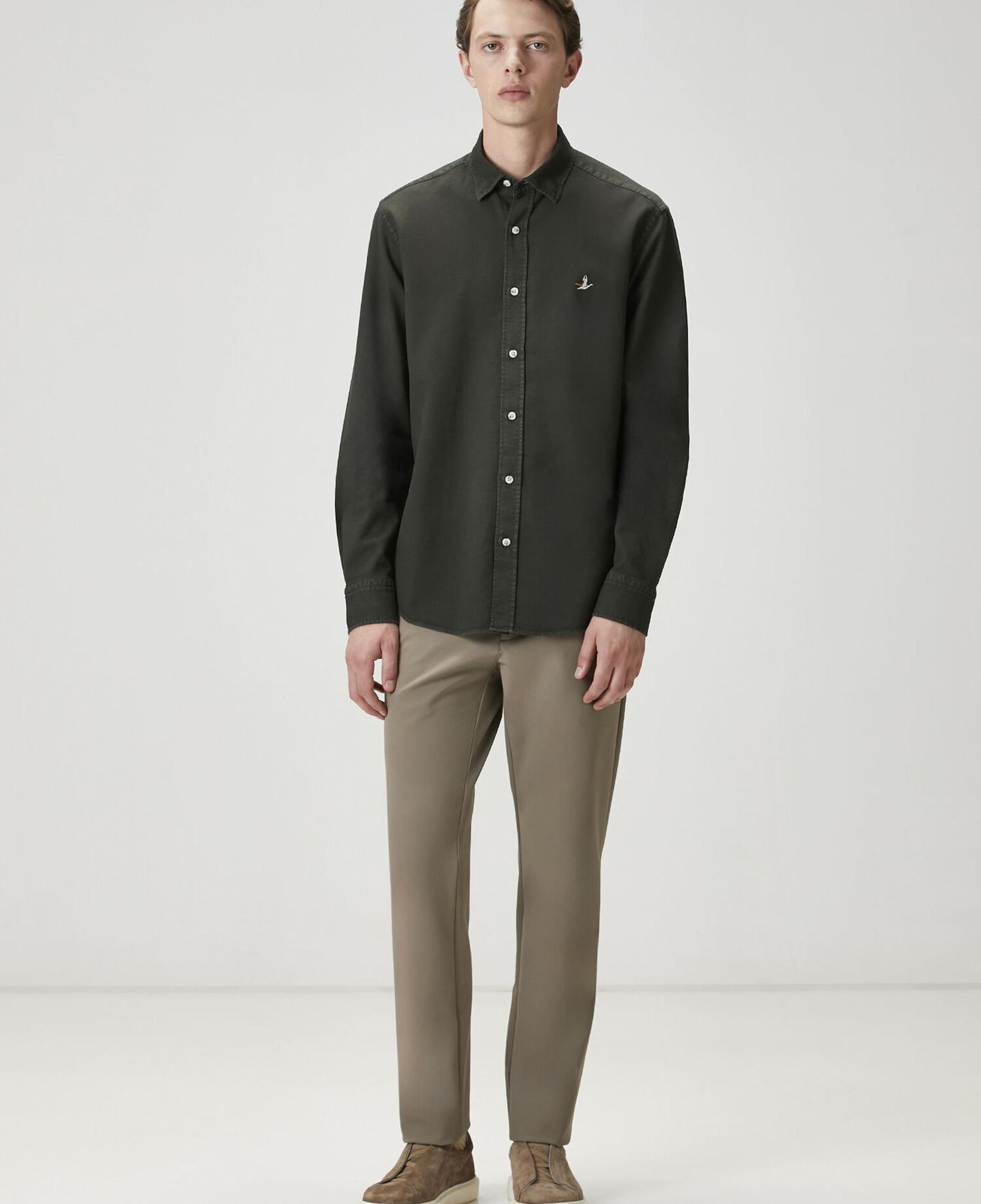 Beymen Club Erkek Comfort Fit Haki Dokulu Gömlek