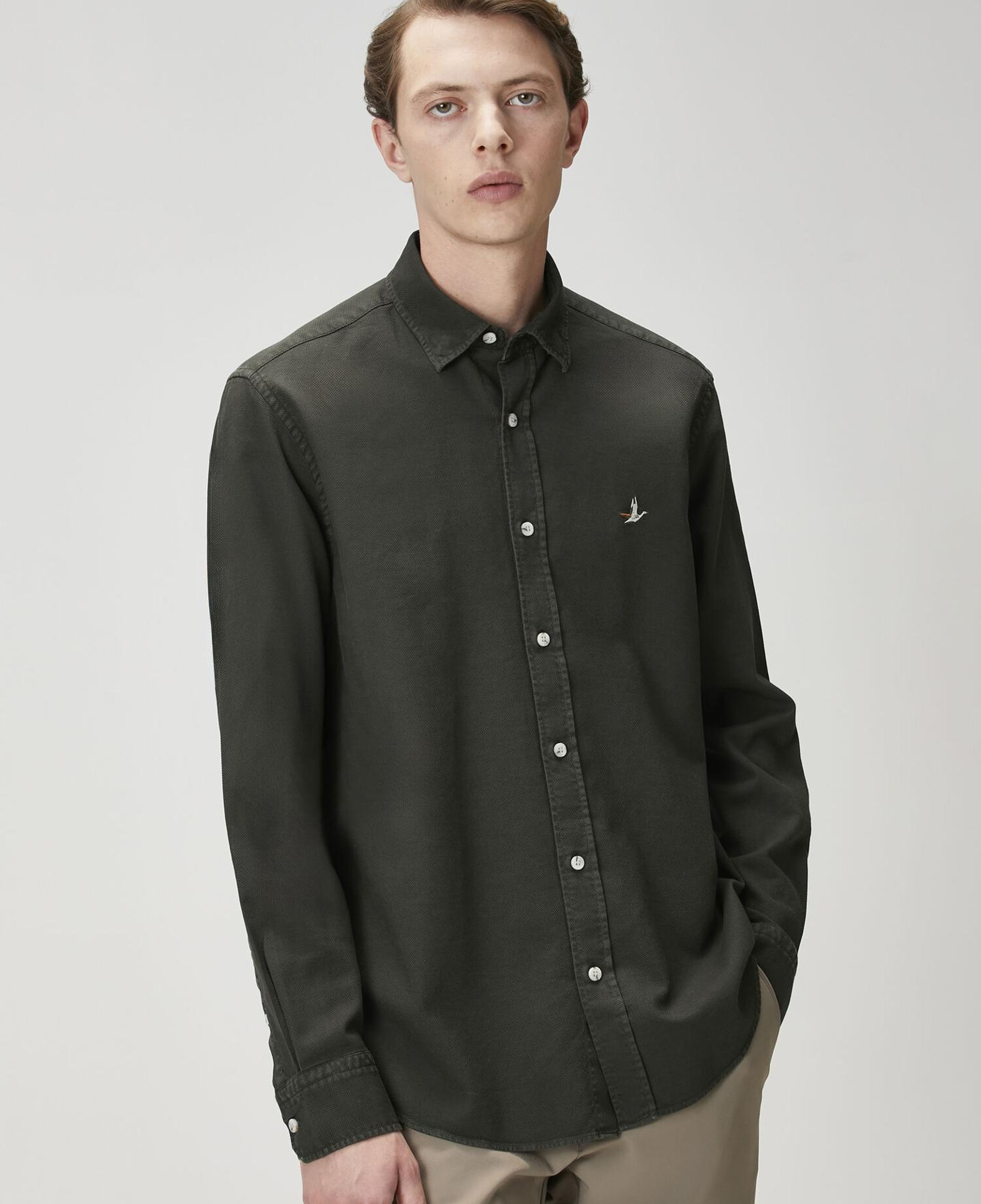 Beymen Club Erkek Comfort Fit Haki Dokulu Gömlek