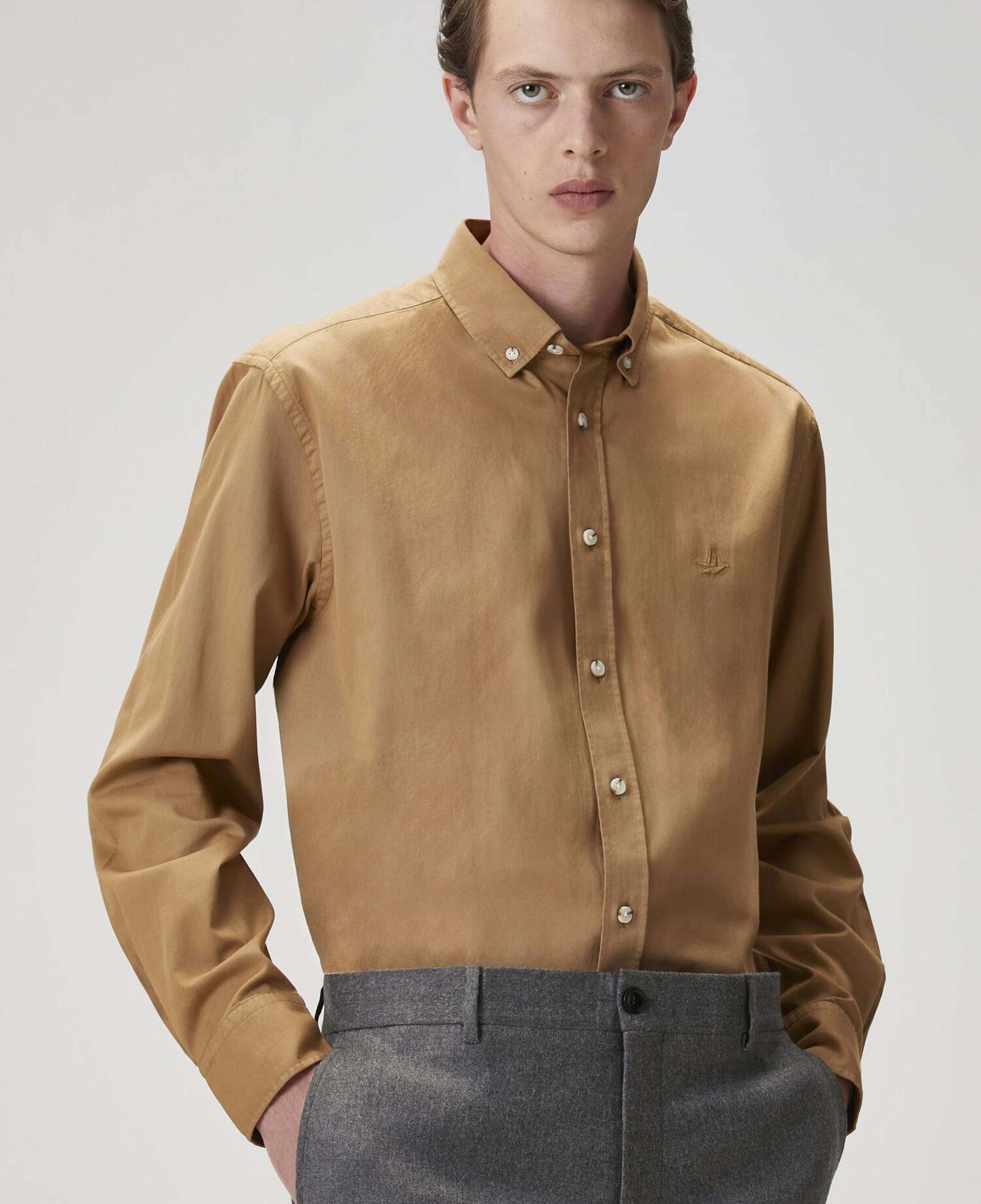 Beymen Club Erkek Comfort Fit Deve Tüyü Gabardin Doku Gömlek