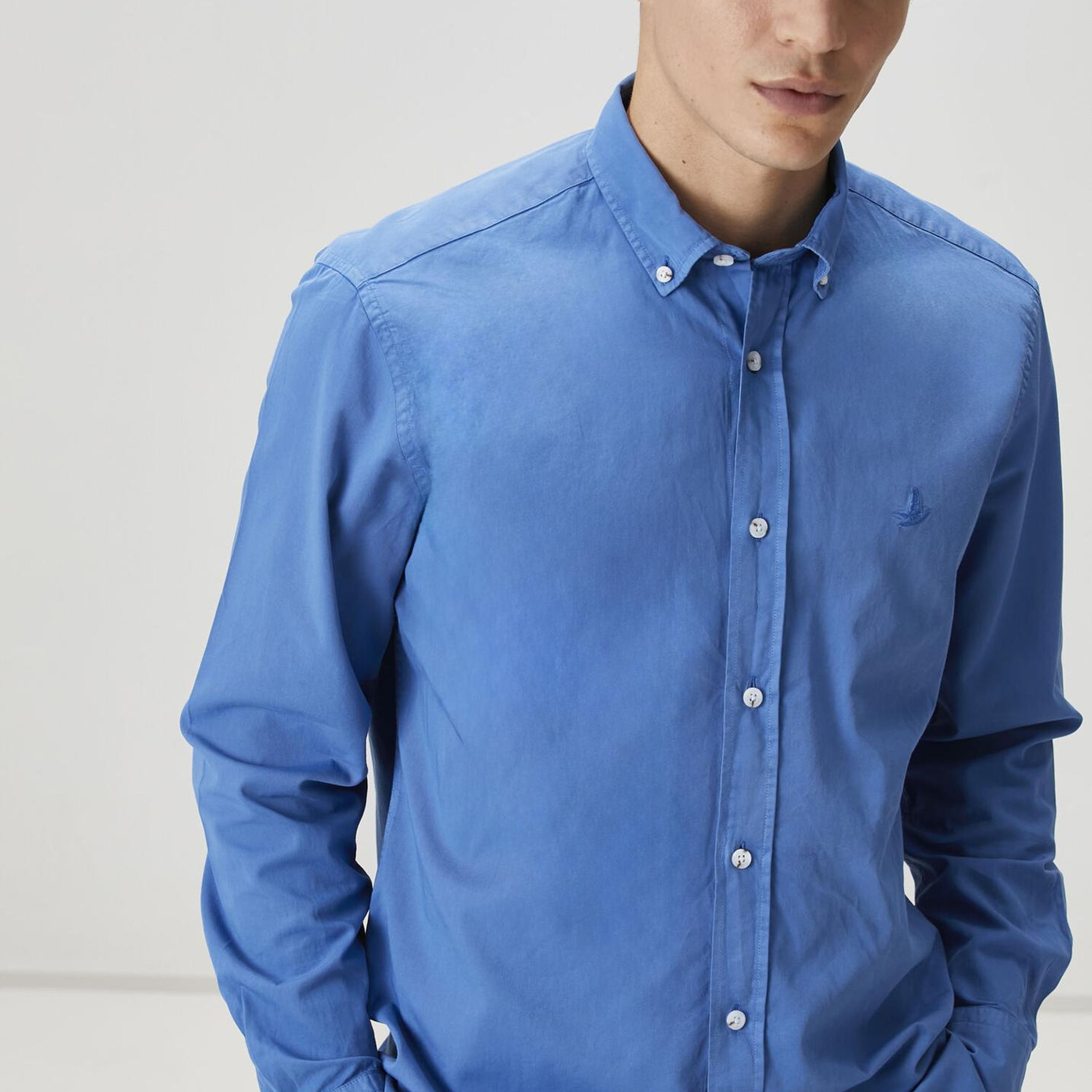 Beymen Club Erkek Comfort Fit Mavi Gabardin Doku Gömlek