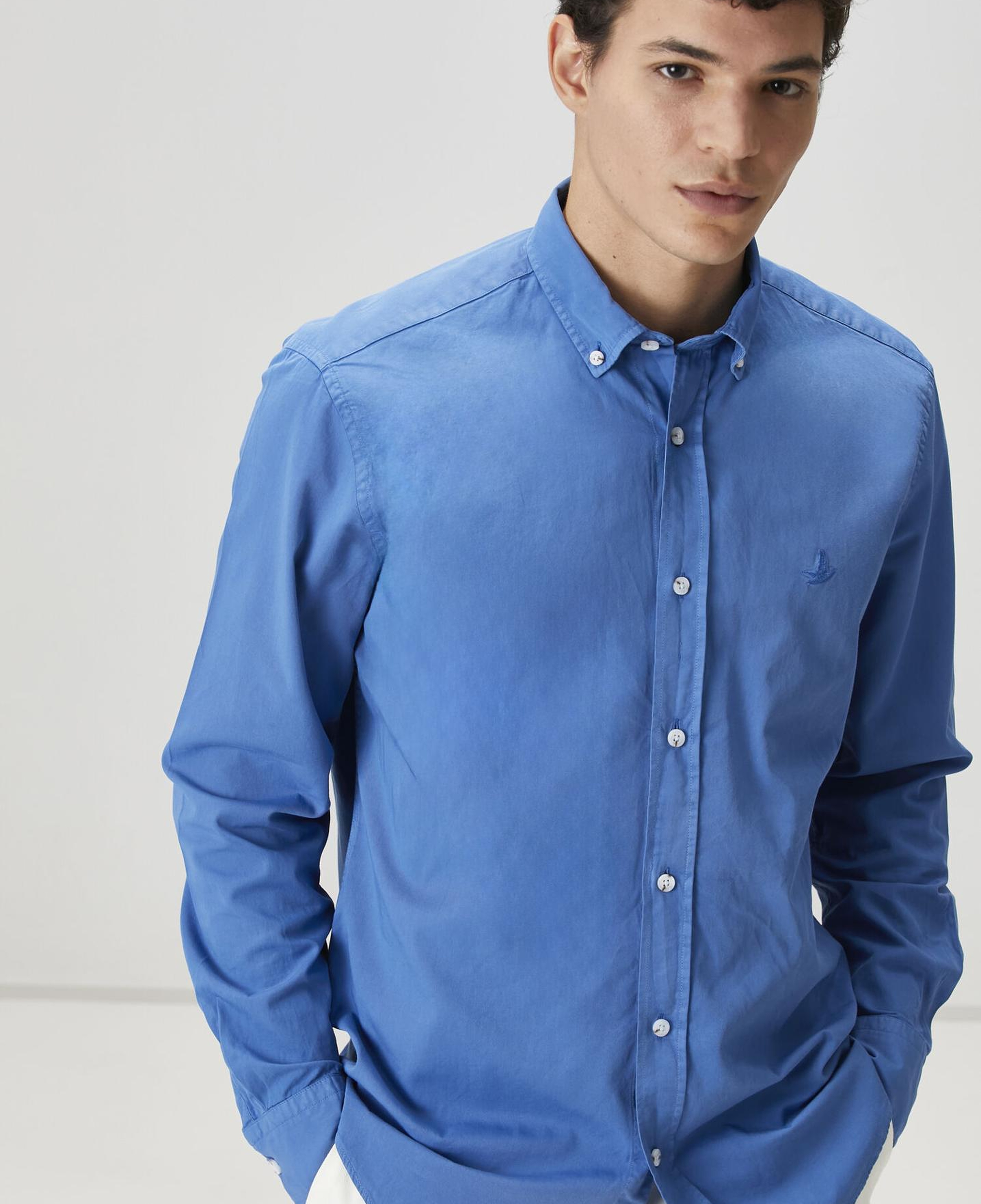 Beymen Club Erkek Comfort Fit Mavi Gabardin Doku Gömlek