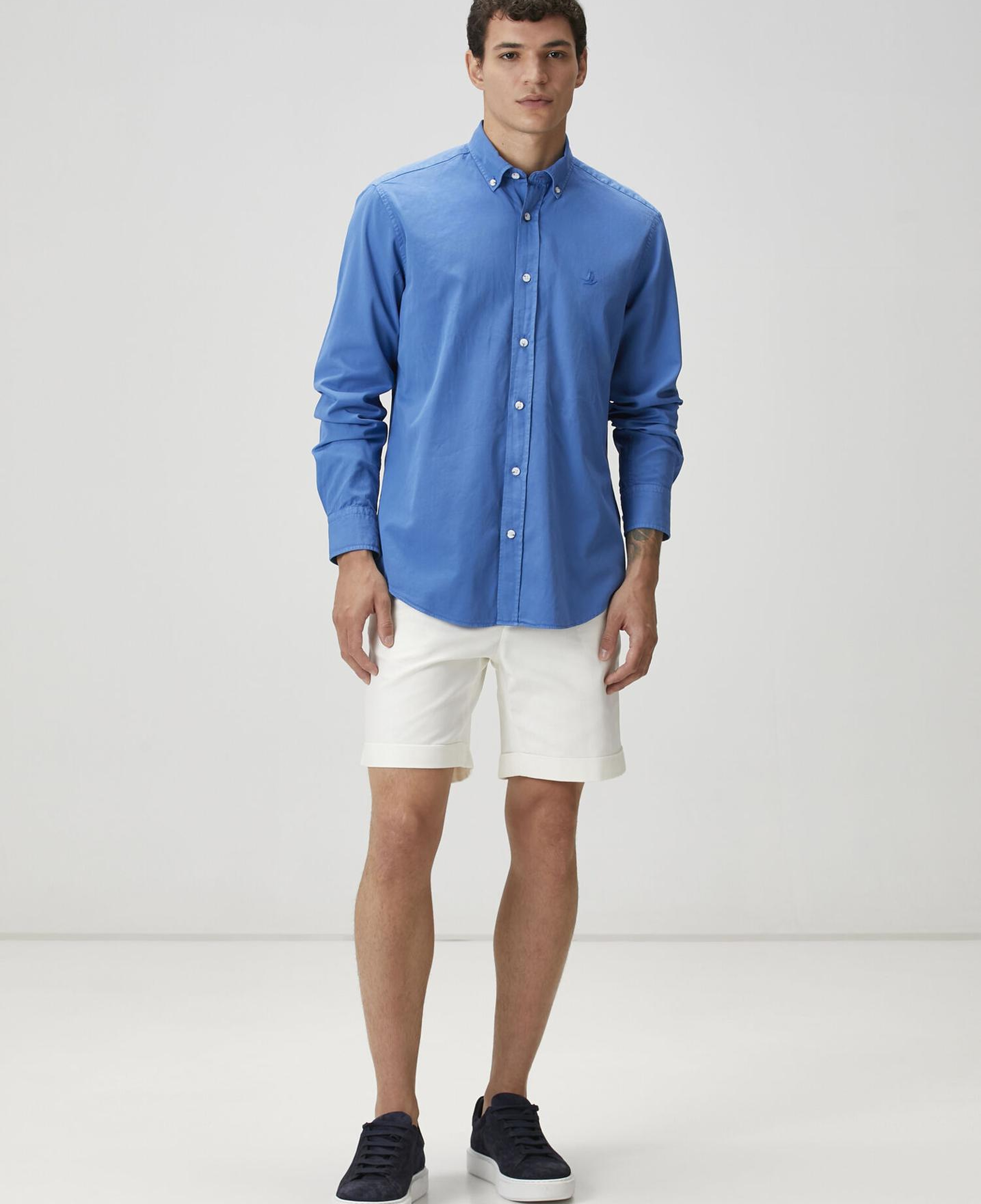 Beymen Club Erkek Comfort Fit Mavi Gabardin Doku Gömlek