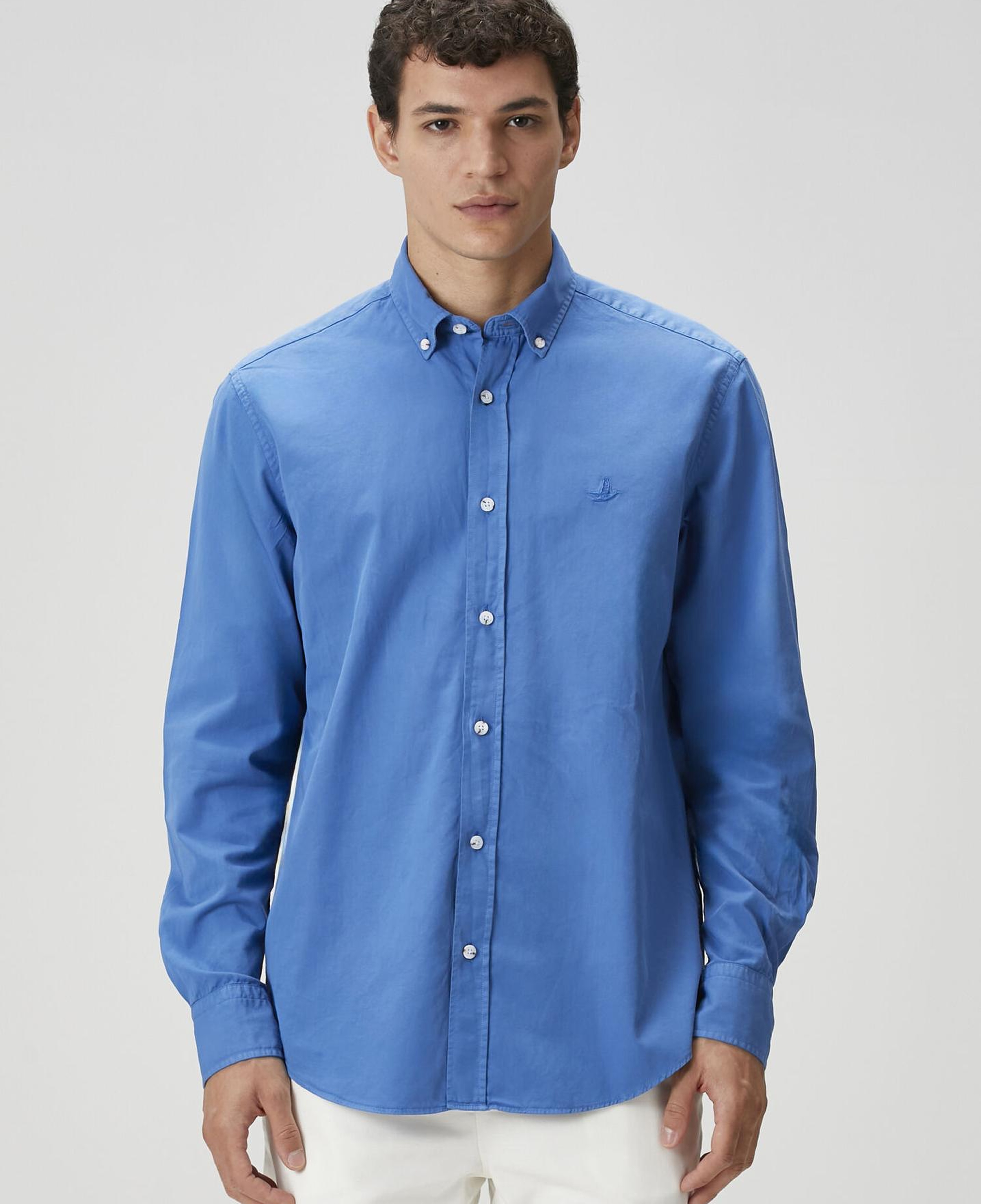 Beymen Club Erkek Comfort Fit Mavi Gabardin Doku Gömlek