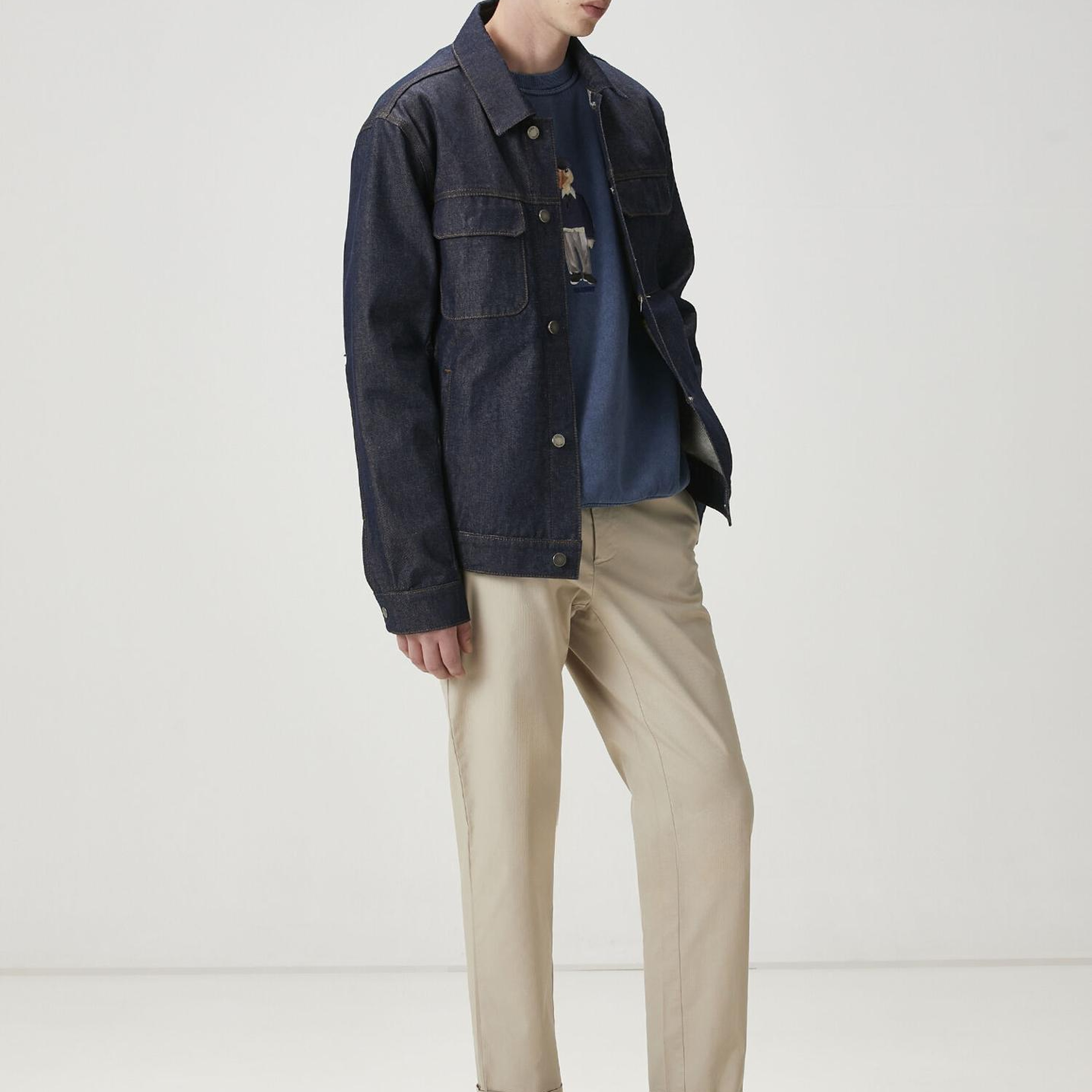 Beymen Club Erkek Lacivert Kapitone Detaylı Denim Ceket