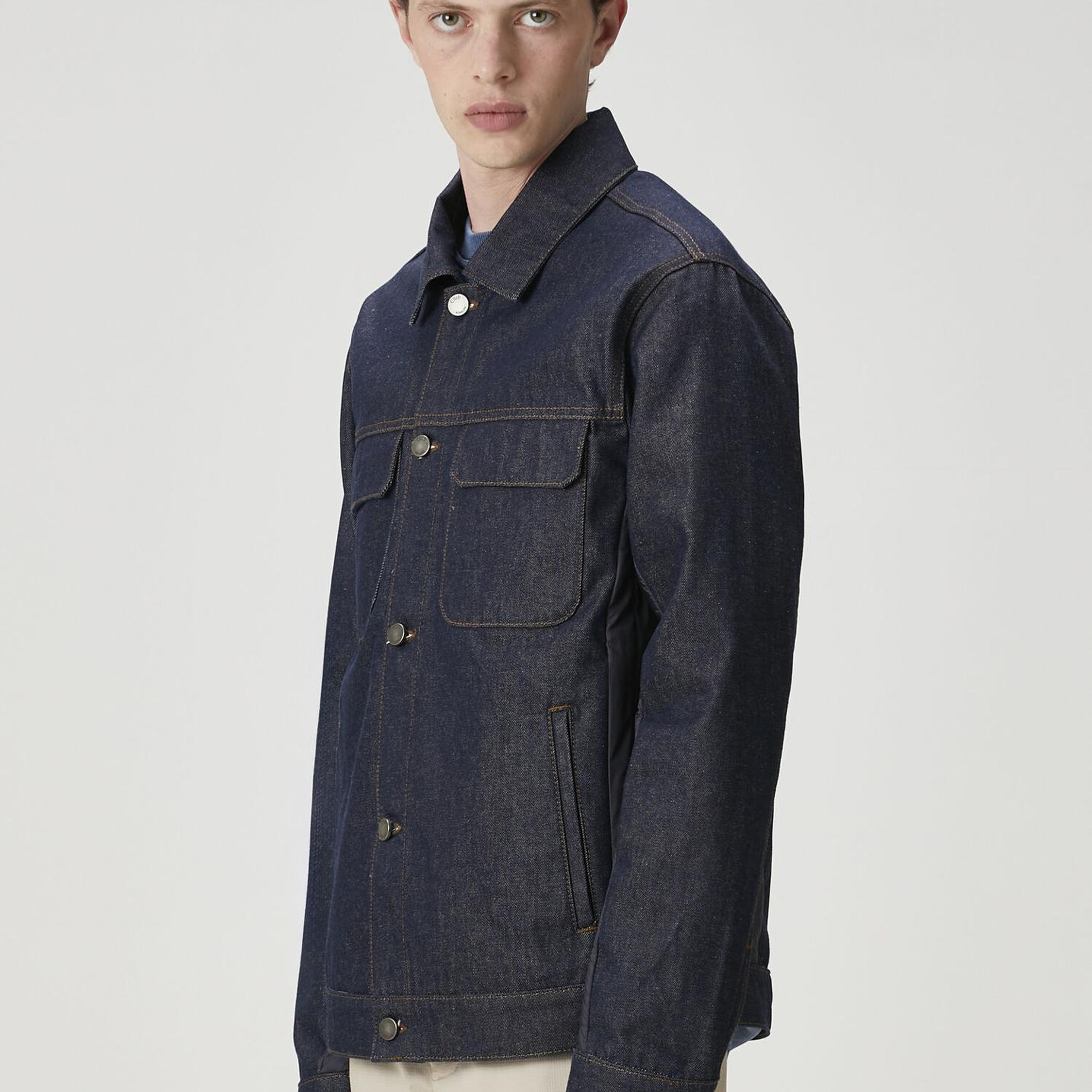 Beymen Club Erkek Lacivert Kapitone Detaylı Denim Ceket