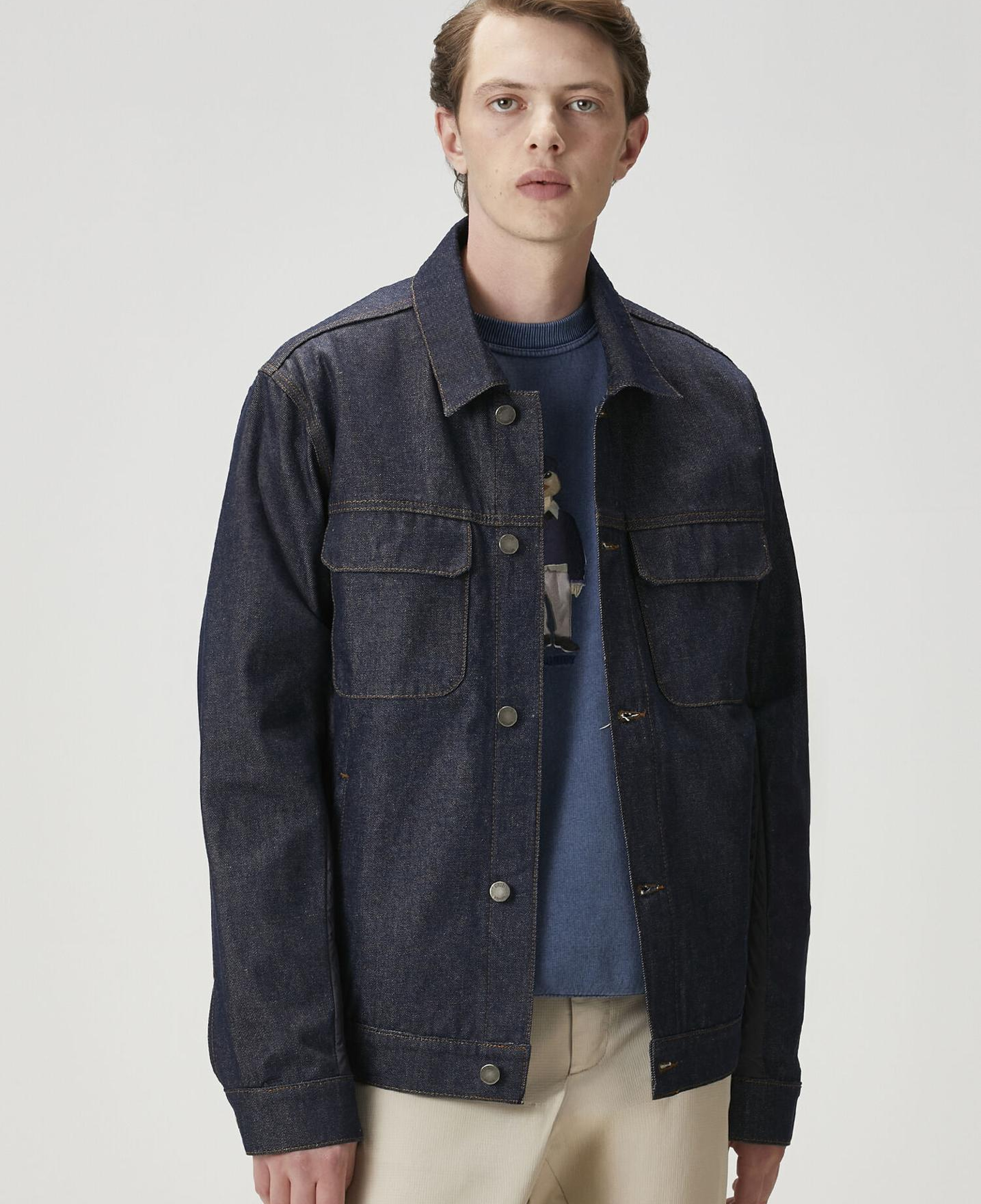 Beymen Club Erkek Lacivert Kapitone Detaylı Denim Ceket