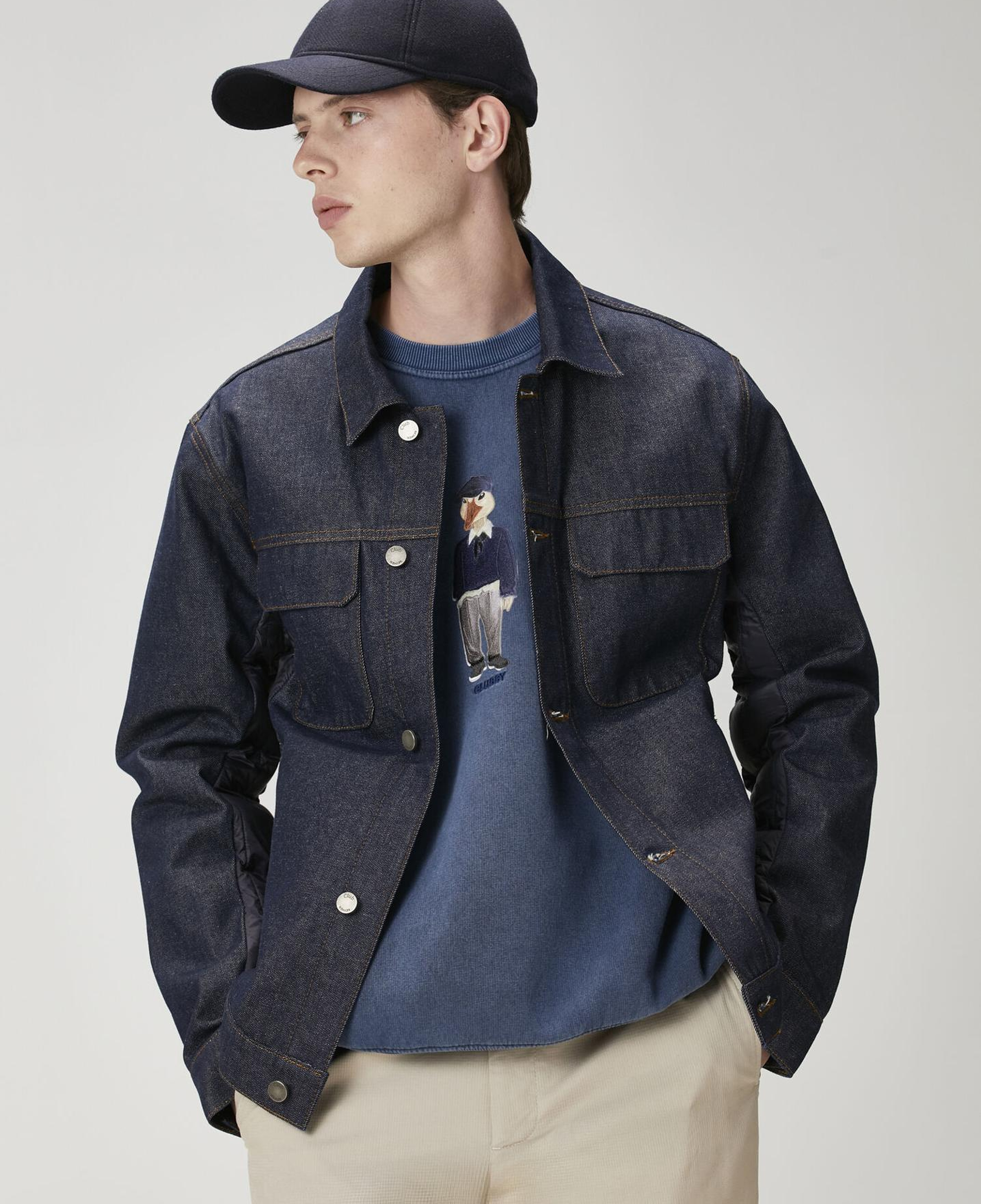 Beymen Club Erkek Lacivert Kapitone Detaylı Denim Ceket