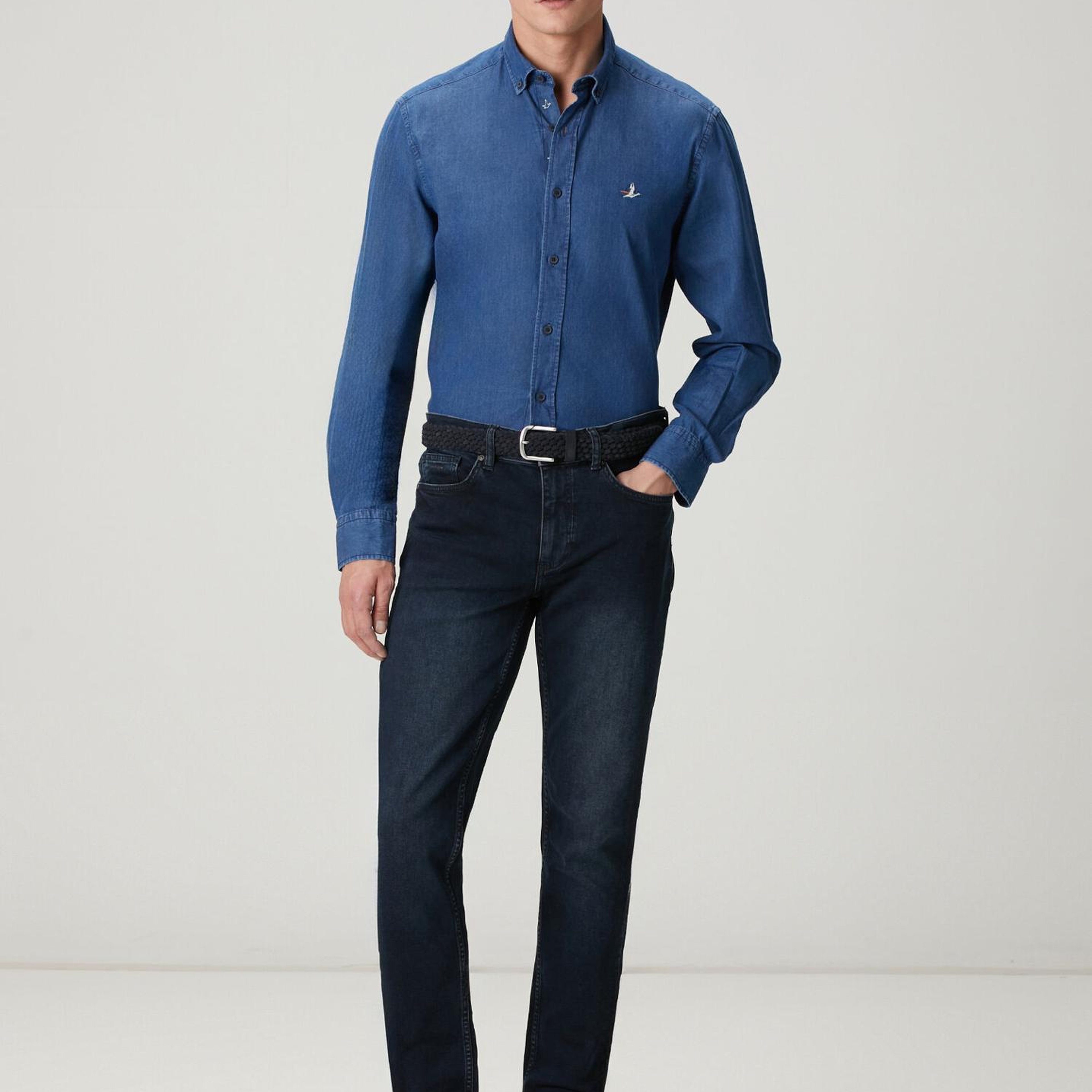 Beymen Club Erkek Comfort Fit Lacivert Denim Gömlek