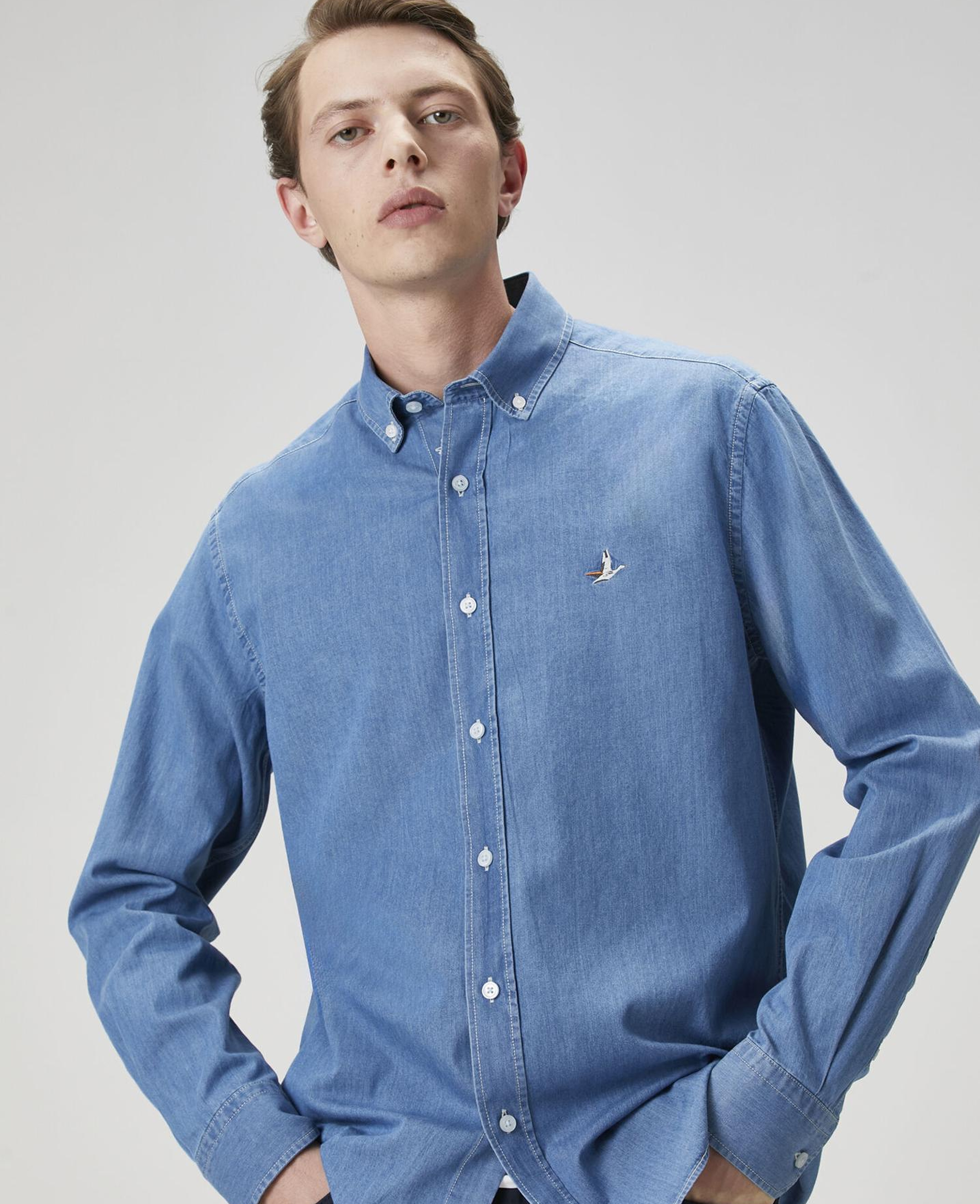 Beymen Club Erkek Comfort Fit Mavi Denim Gömlek