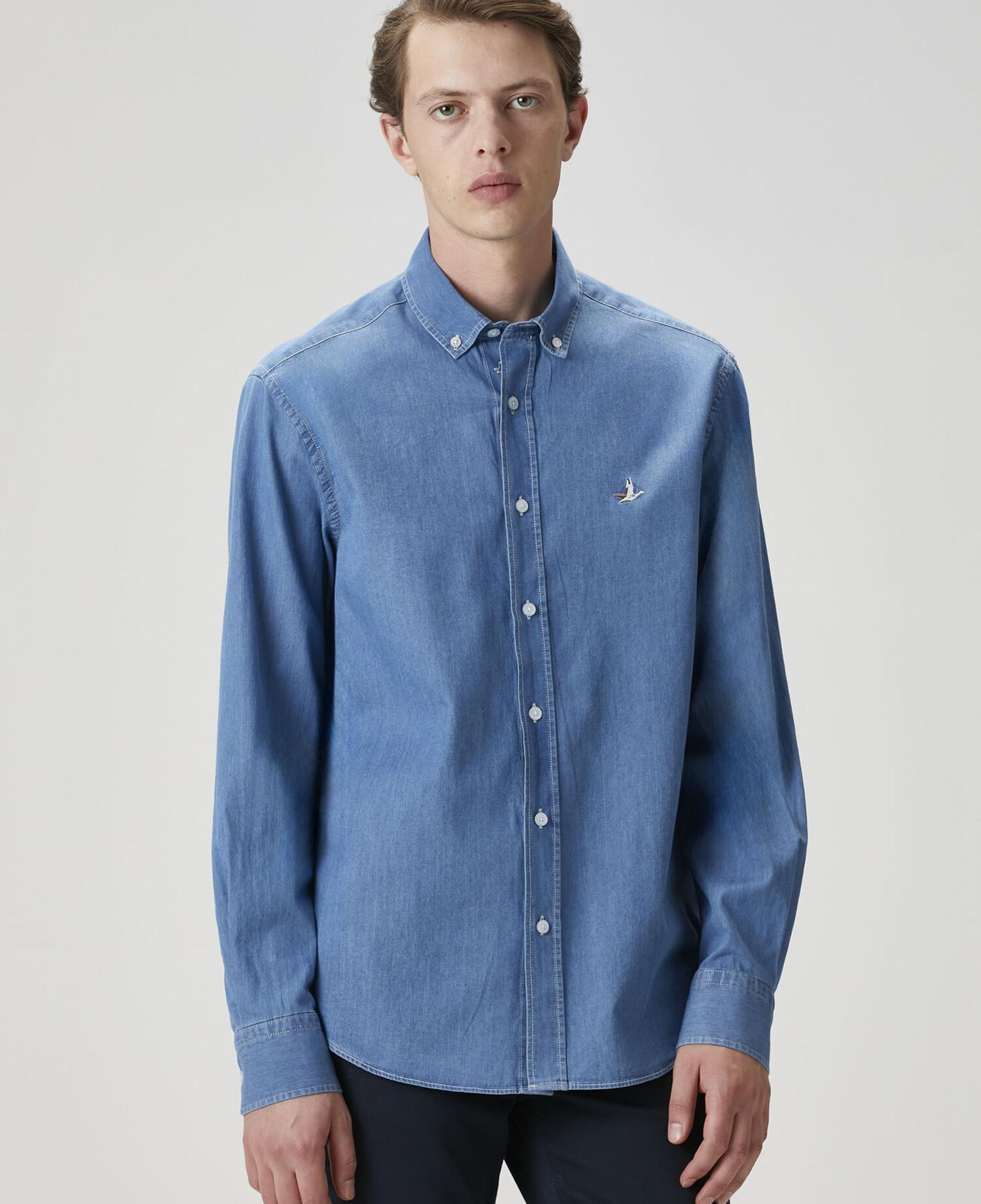 Beymen Club Erkek Comfort Fit Mavi Denim Gömlek