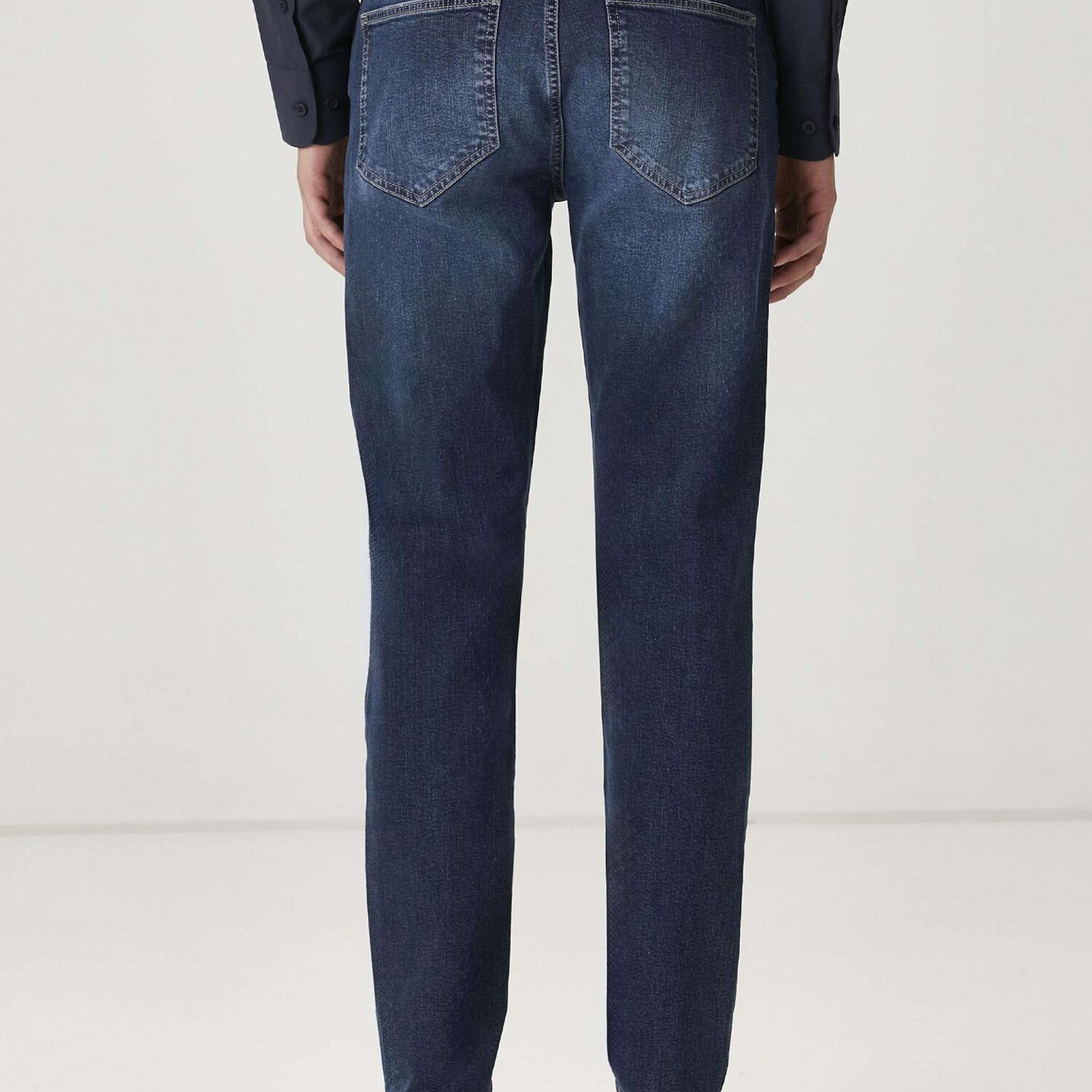 Beymen Club Erkek Mavi Yıkamalı Slim Fit Jean Pantolon