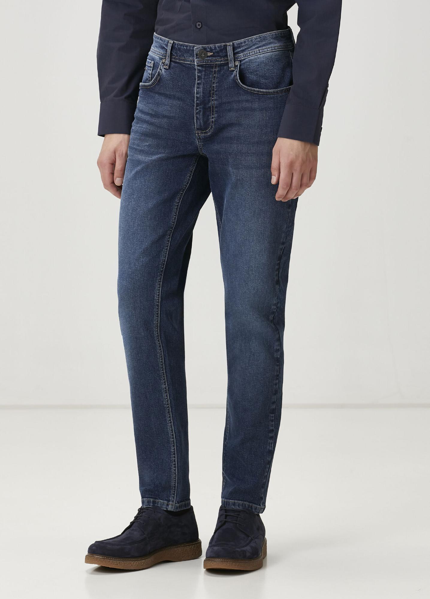 Beymen Club Erkek Mavi Yıkamalı Slim Fit Jean Pantolon