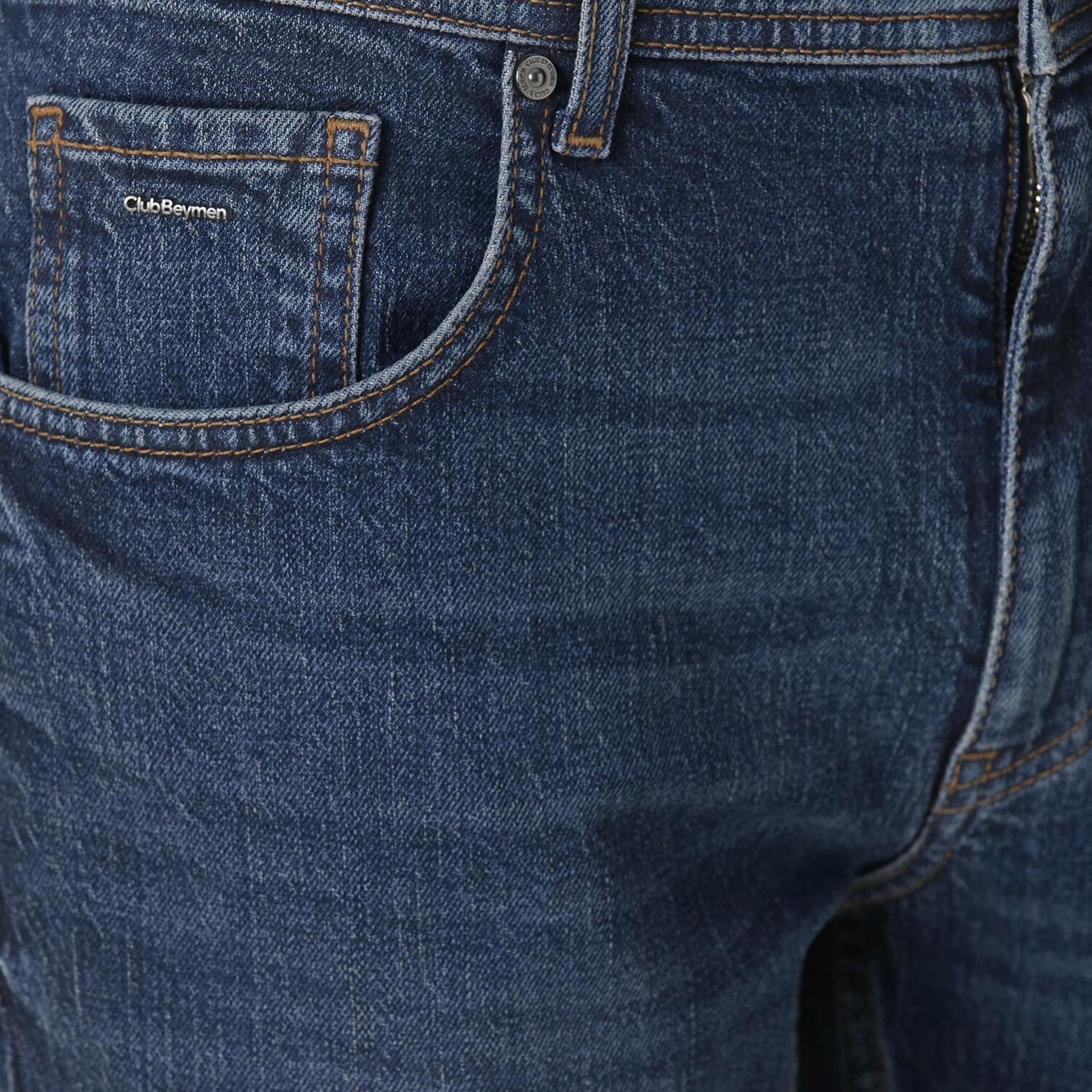 Beymen Club Erkek Mavi Yıkamalı Slim Fit Jean Pantolon