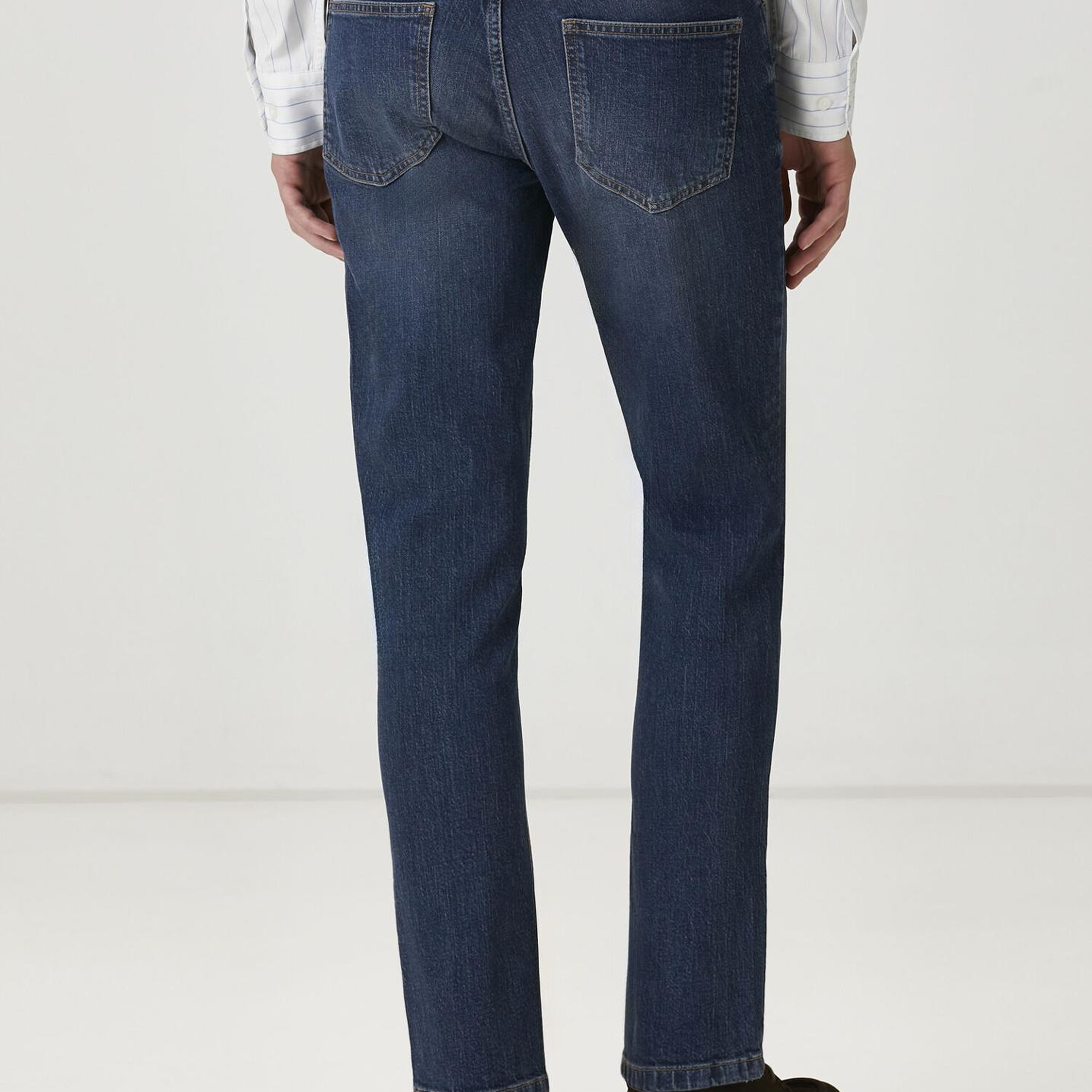 Beymen Club Erkek Mavi Yıkamalı Slim Fit Jean Pantolon