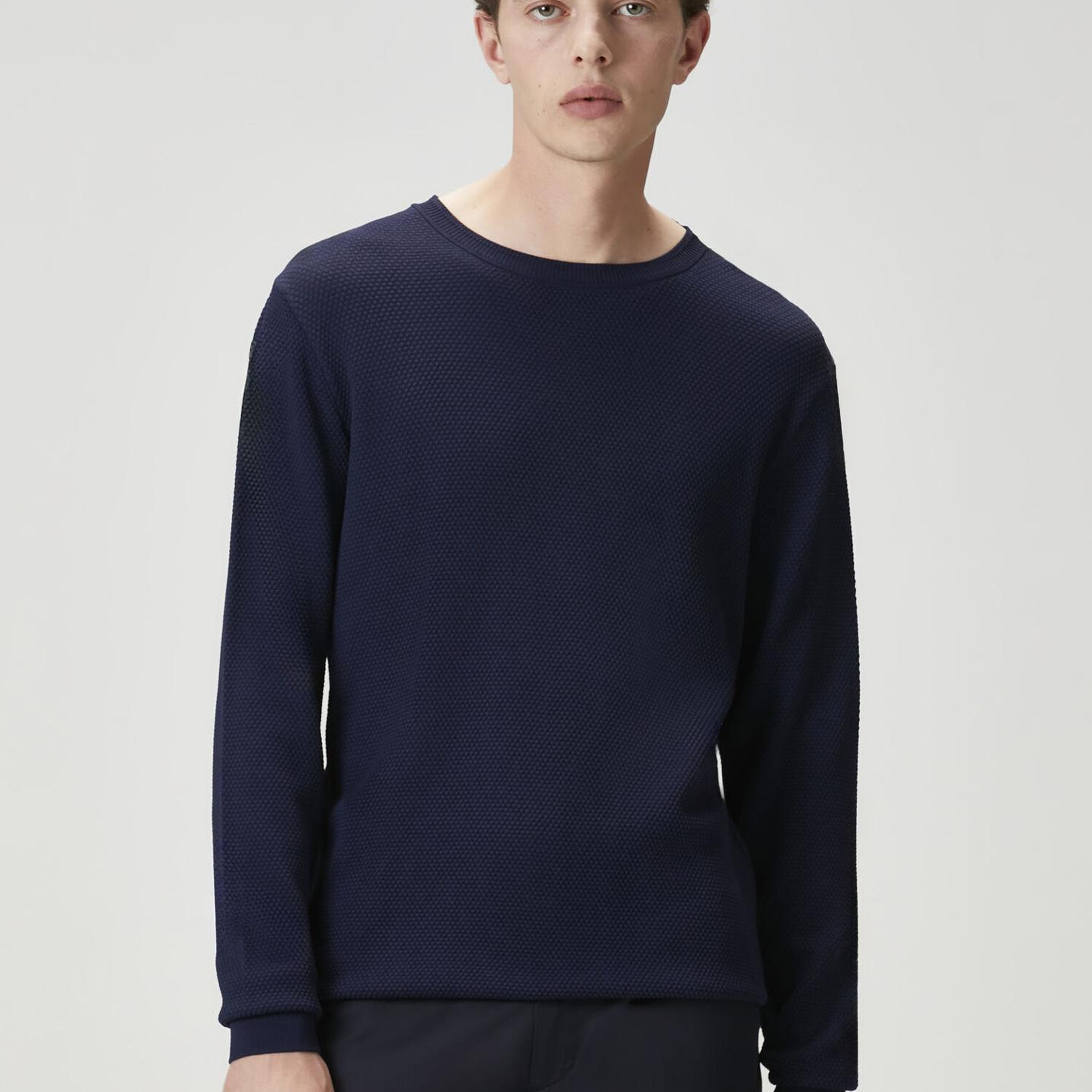 Beymen Club Erkek Lacivert Petek Örgü Dokulu Kazak