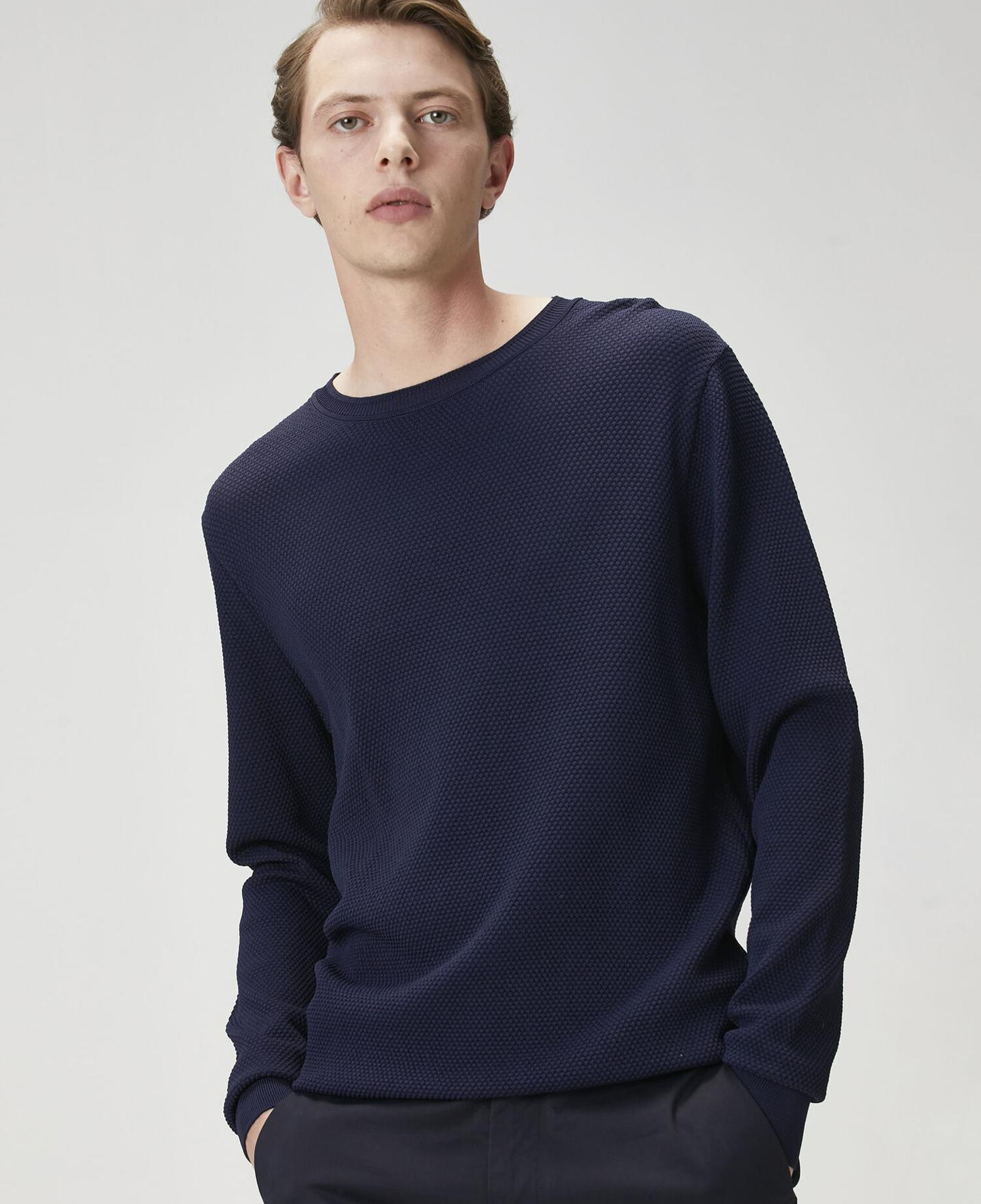 Beymen Club Erkek Lacivert Petek Örgü Dokulu Kazak