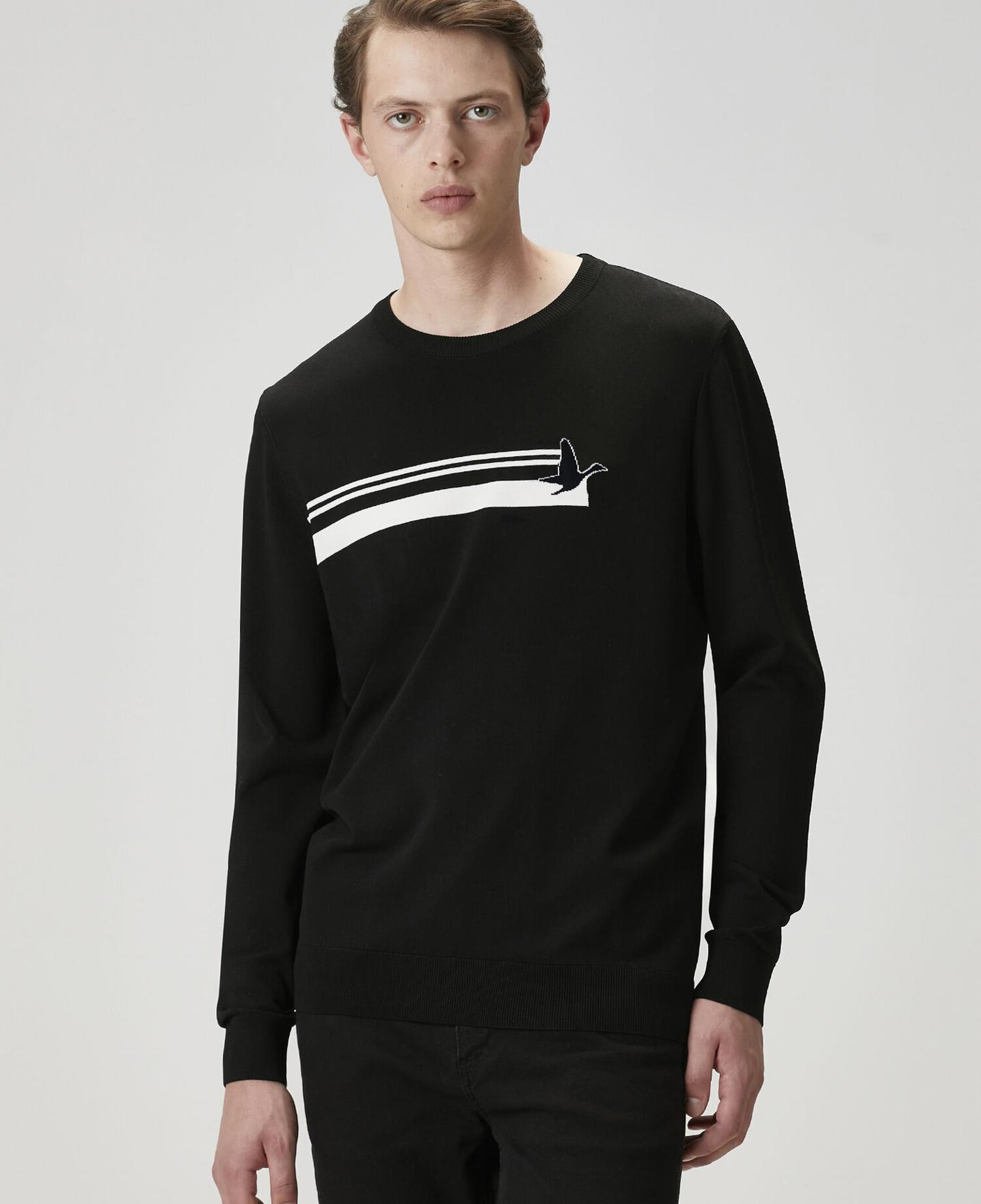 Beymen Club Erkek Siyah Logo Jakarlı Kazak