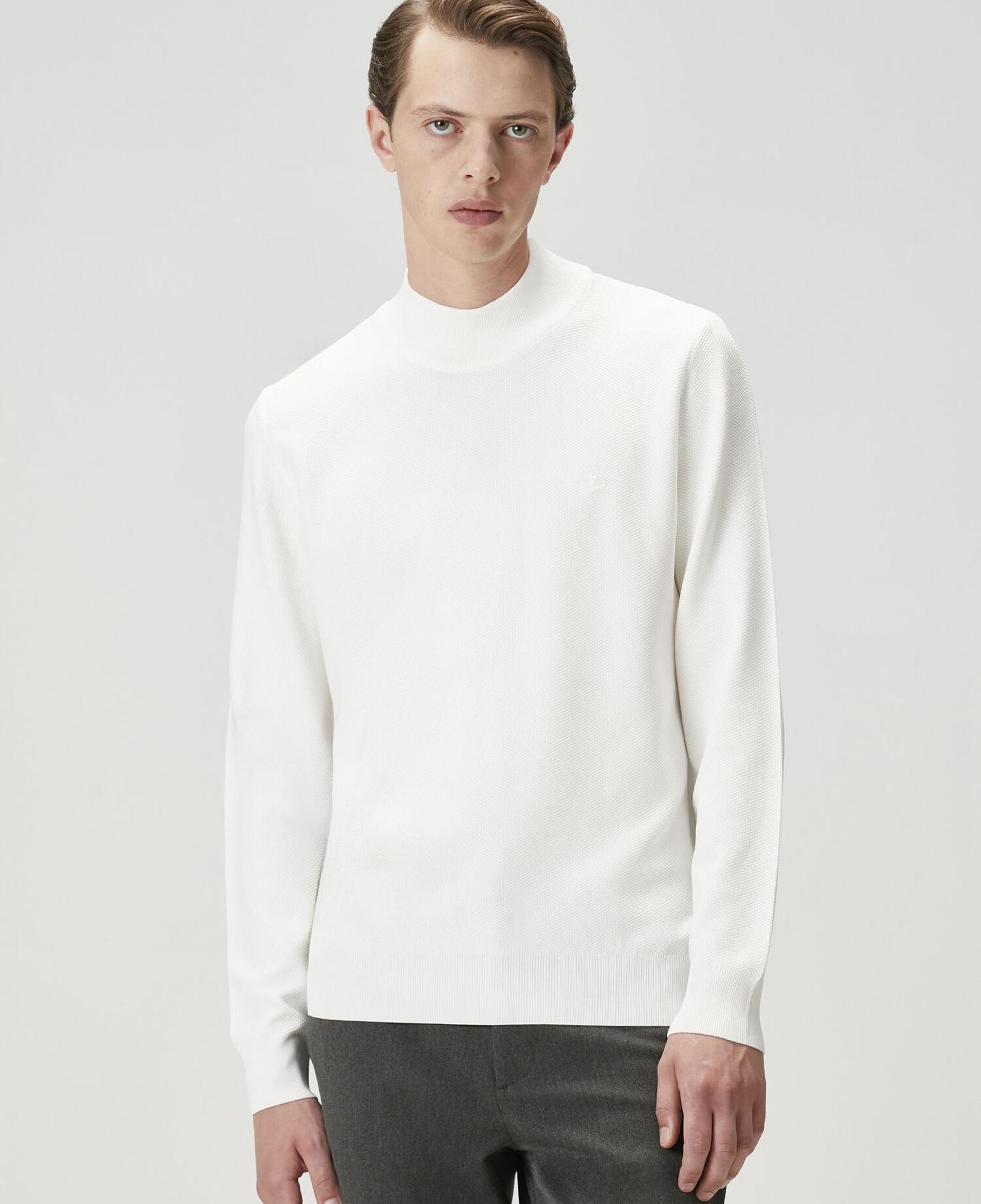 Beymen Club Erkek Beyaz Yarım Balıkçı Yaka Kazak