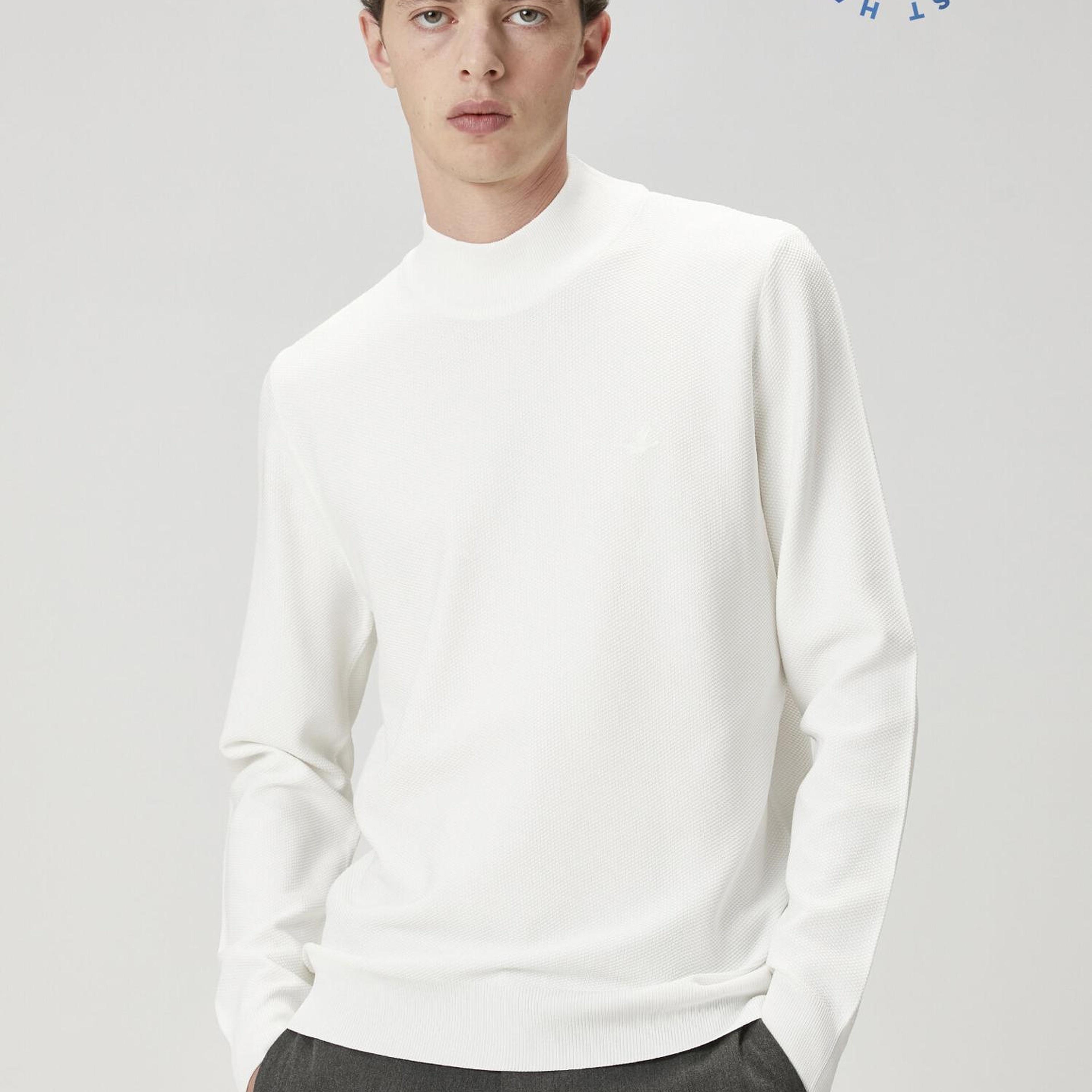 Beymen Club Erkek Beyaz Yarım Balıkçı Yaka Kazak