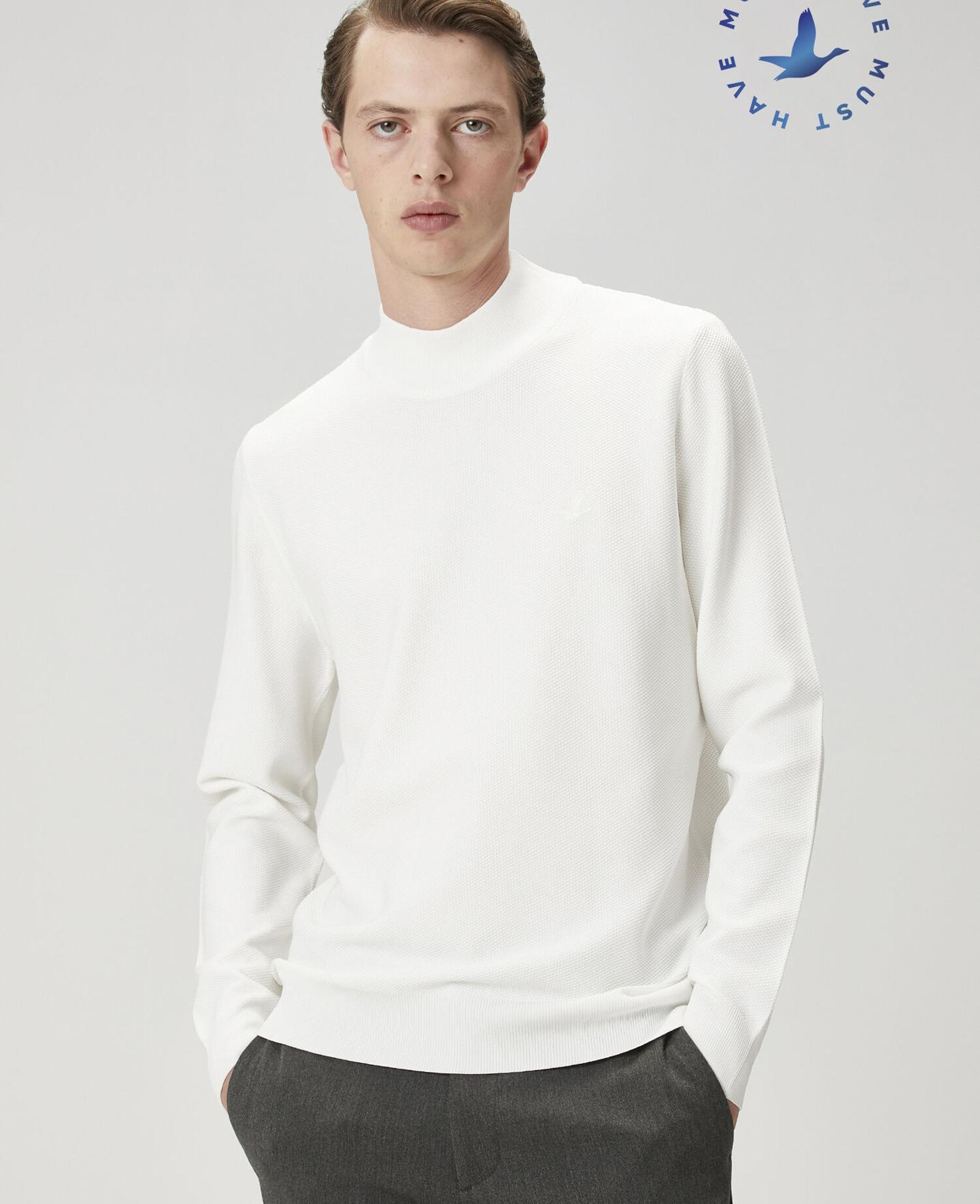 Beymen Club Erkek Beyaz Yarım Balıkçı Yaka Kazak