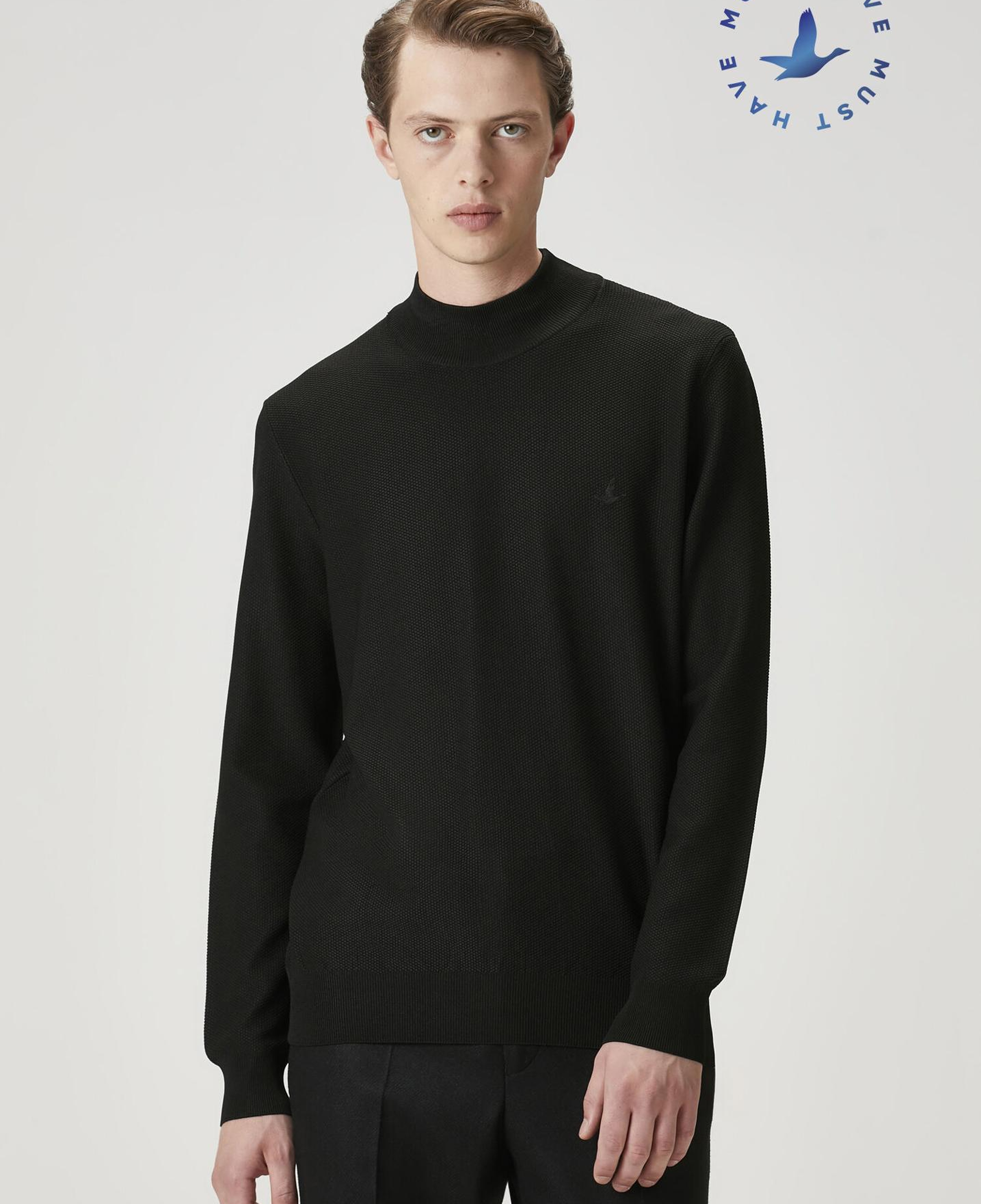 Beymen Club Erkek Siyah Yarım Balıkçı Yaka Kazak