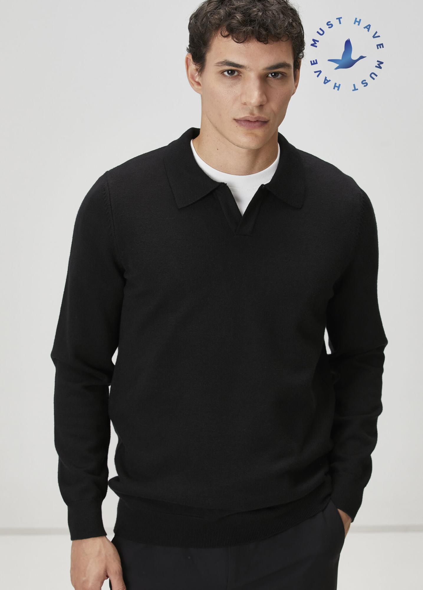 Beymen Club Erkek Siyah Polo Yaka Triko