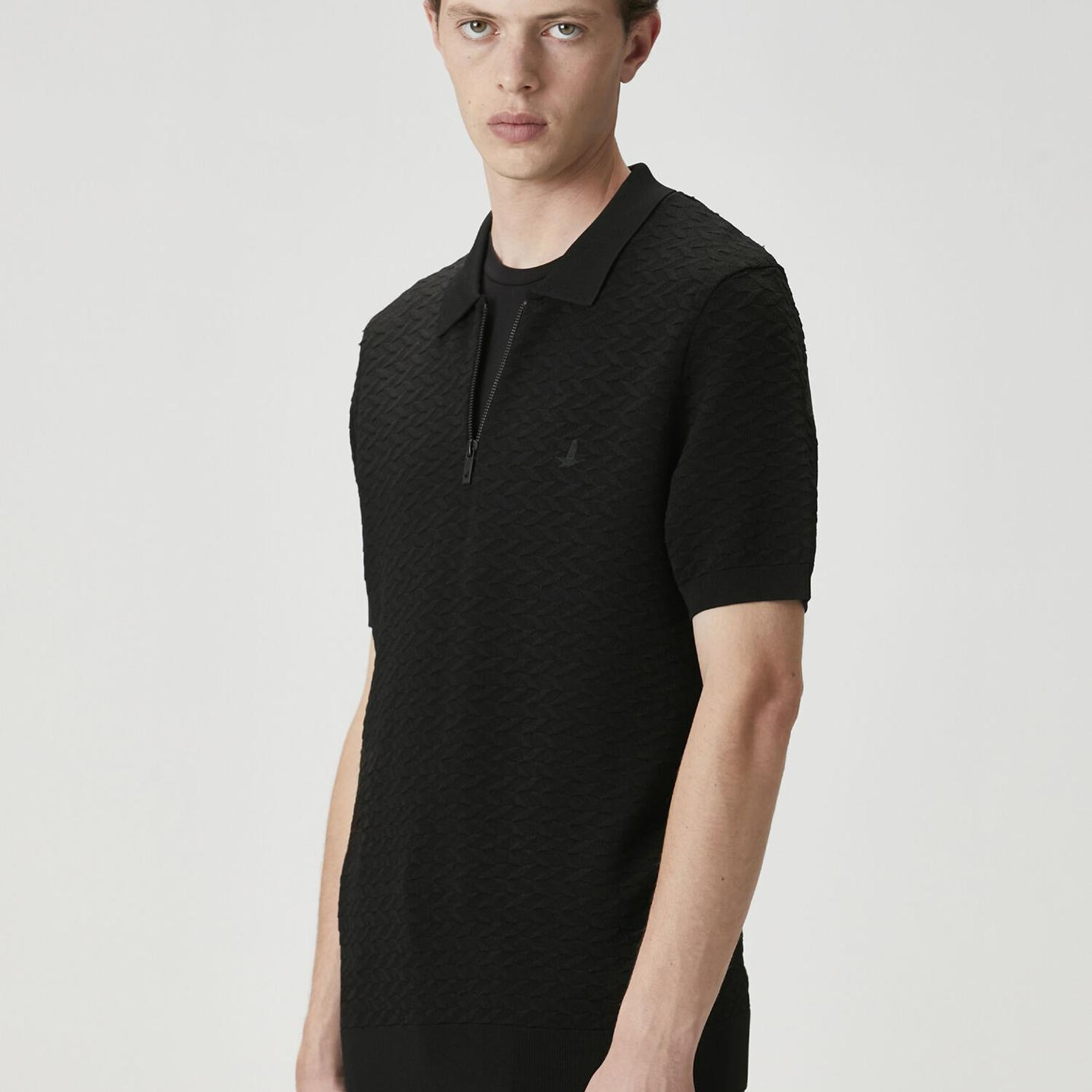 Beymen Club Erkek Siyah Polo Yaka Kısa Kollu Triko