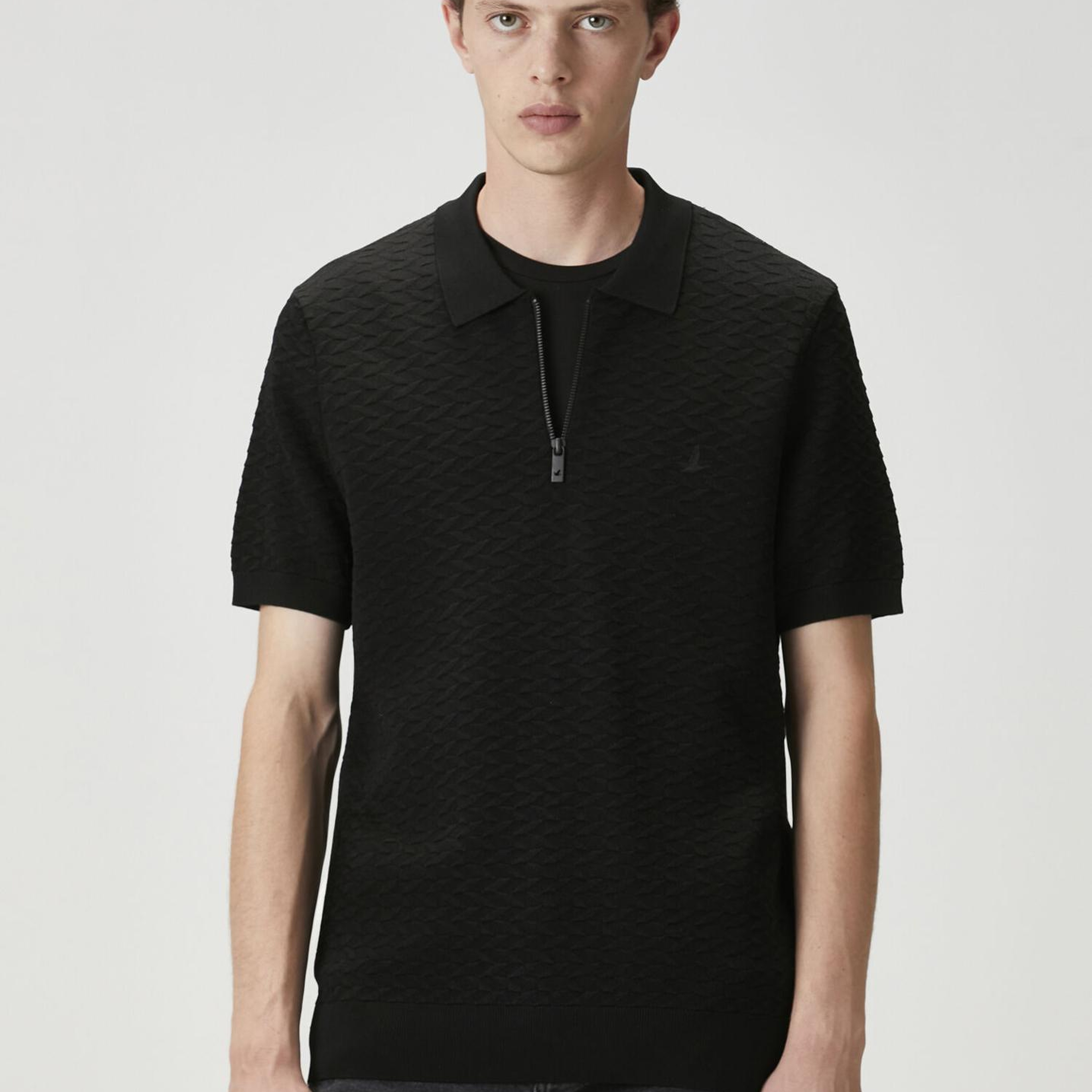 Beymen Club Erkek Siyah Polo Yaka Kısa Kollu Triko