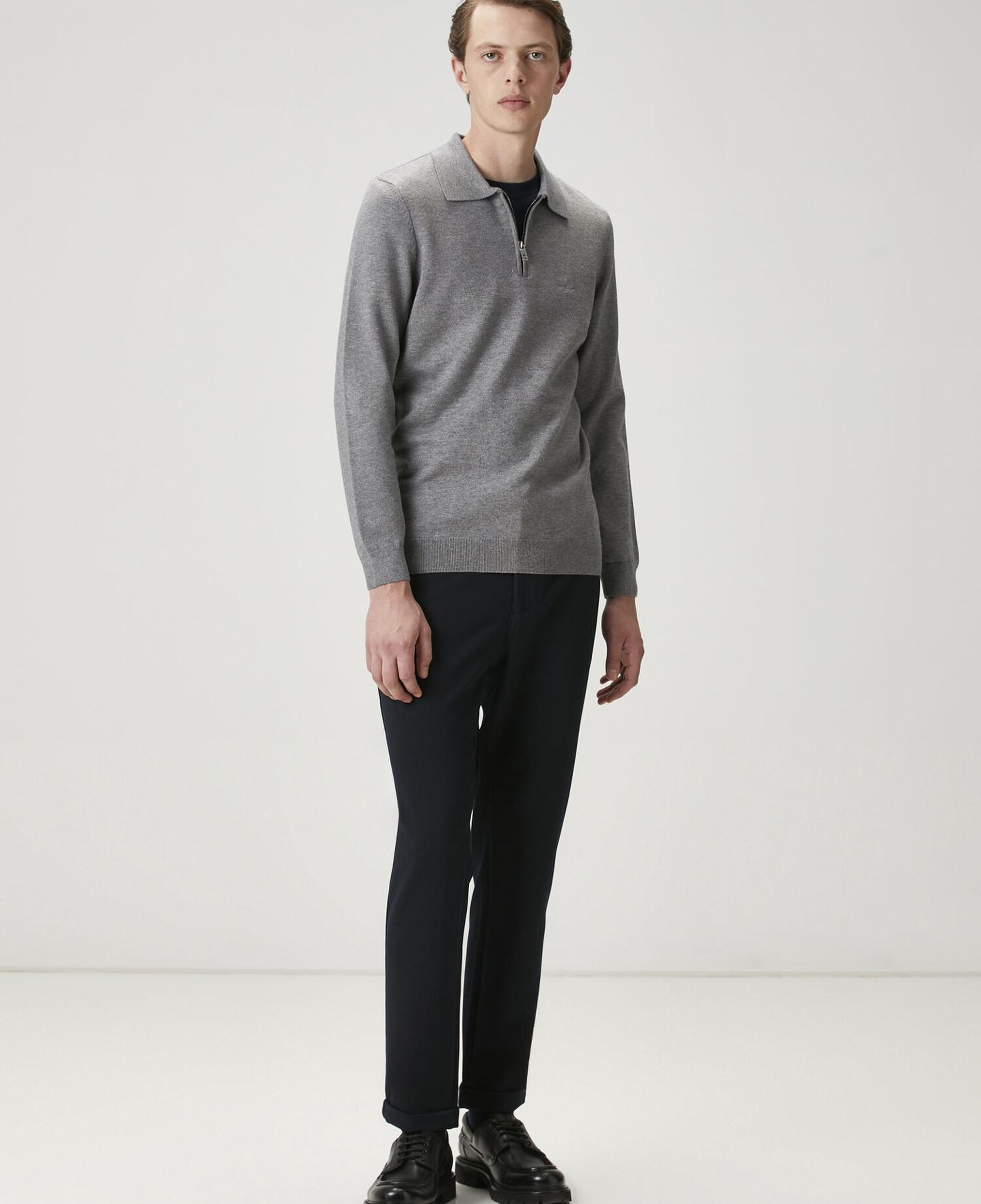 Beymen Club Erkek Gri Melanj Polo Triko