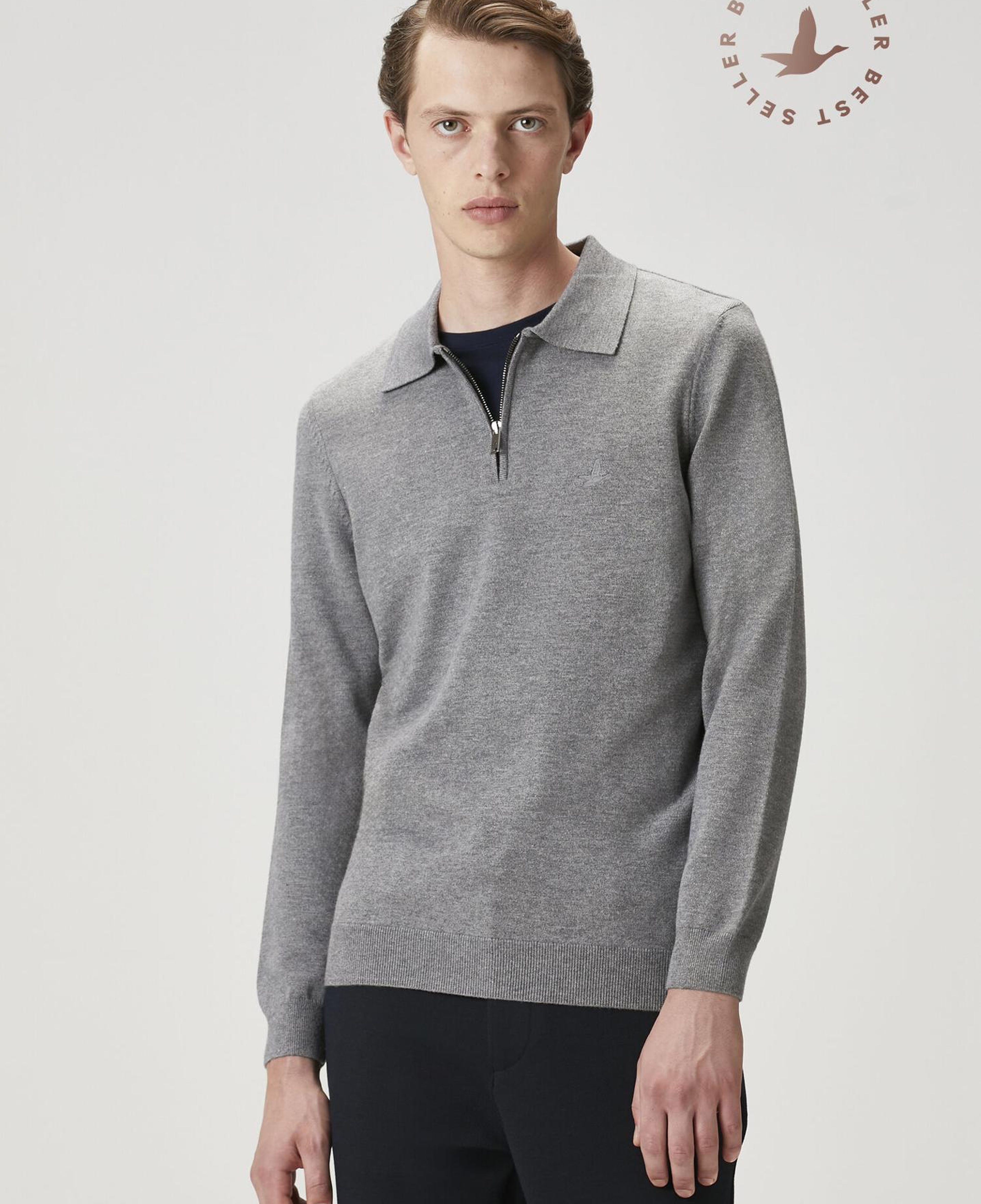 Beymen Club Erkek Gri Melanj Polo Triko